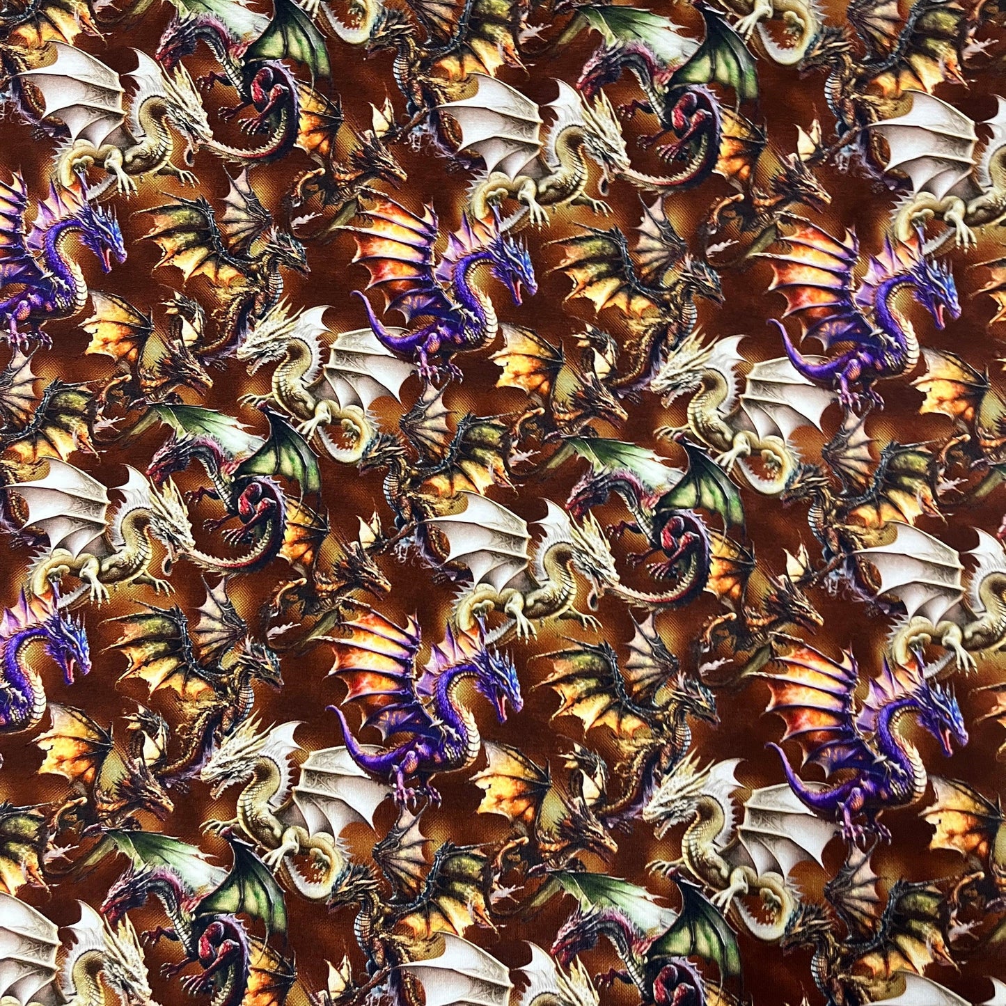 Dragon Toss on Bamboo/Spandex Jersey Fabric - Nature's Fabrics