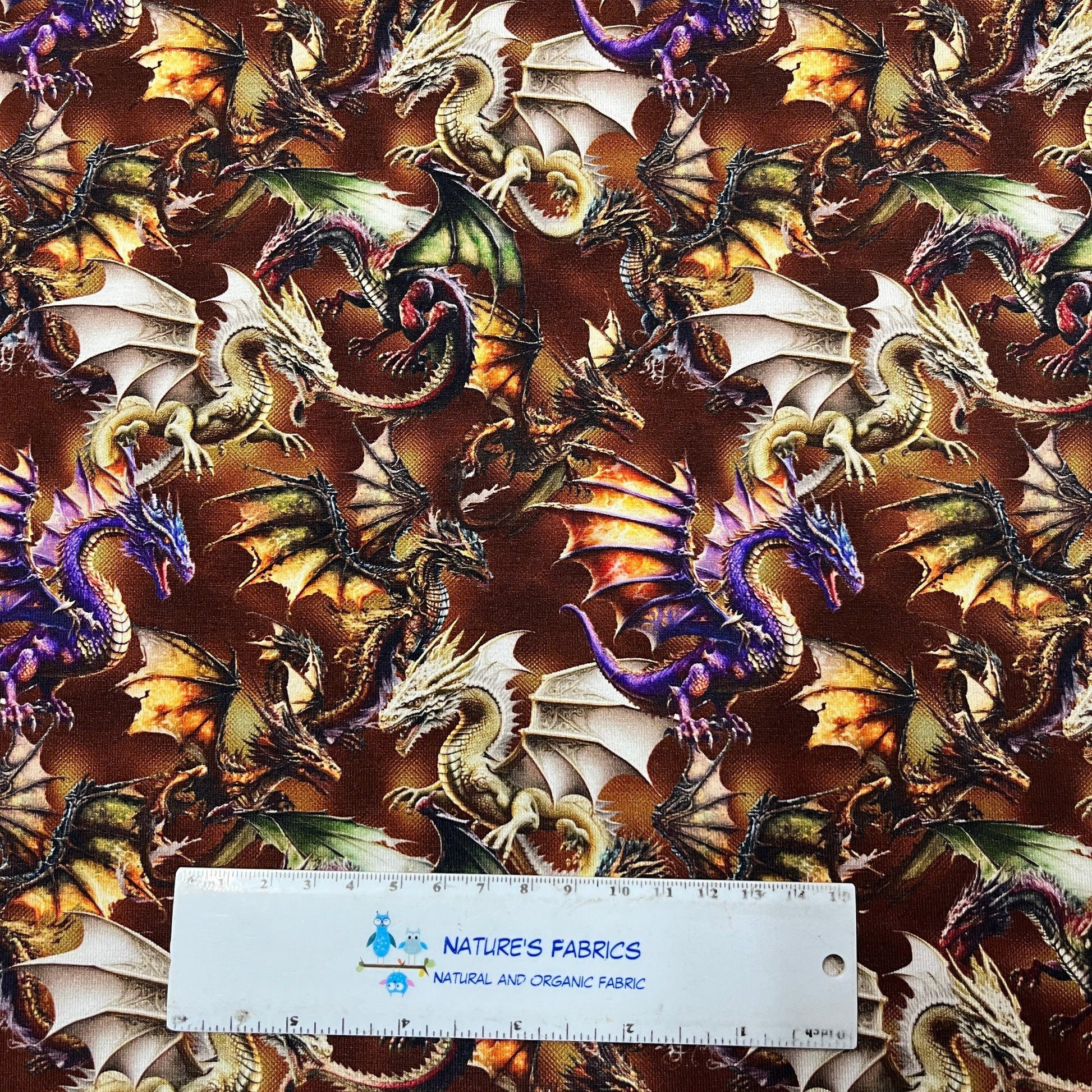 Dragon Toss on Bamboo/Spandex Jersey Fabric - Nature's Fabrics
