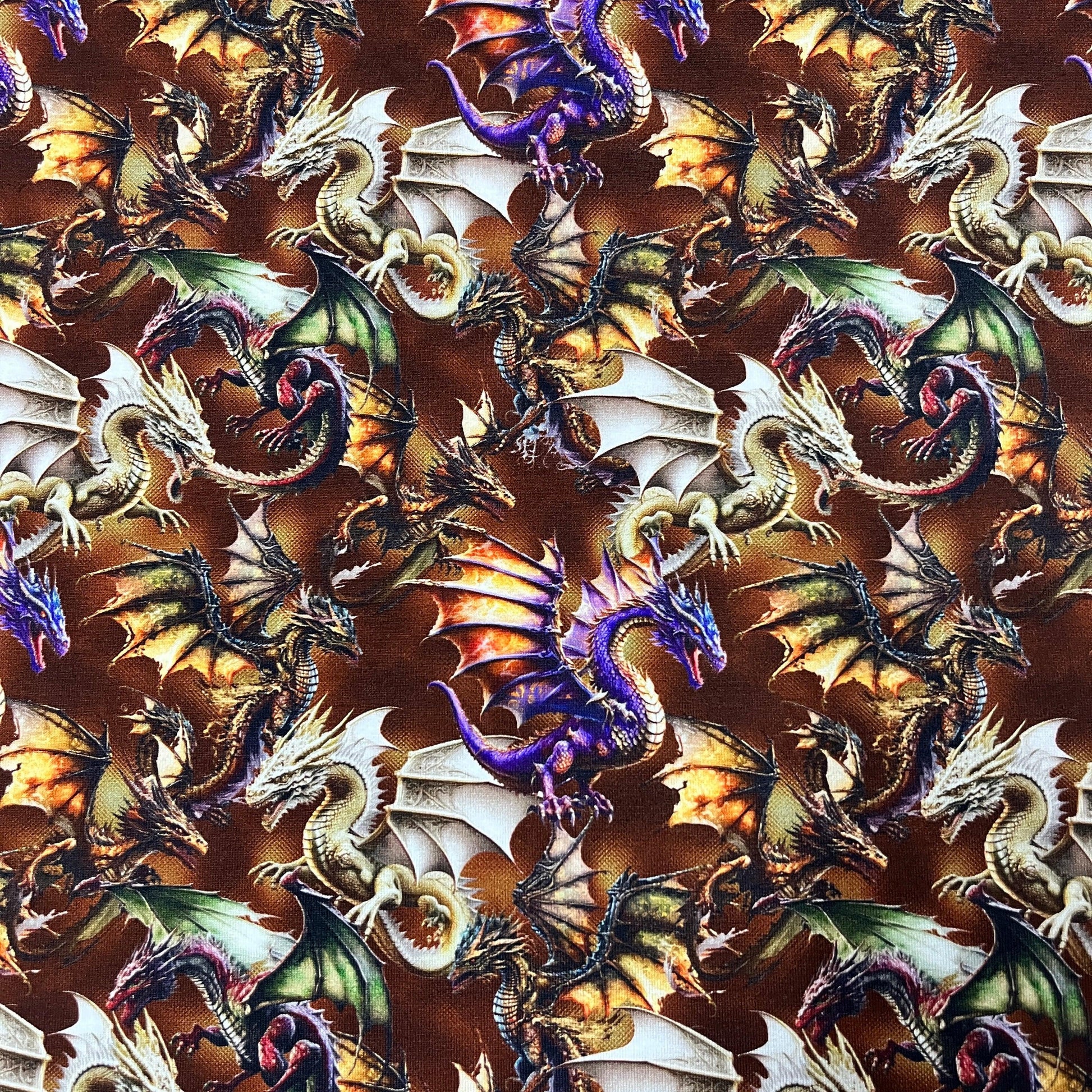 Dragon Toss on Bamboo/Spandex Jersey Fabric - Nature's Fabrics