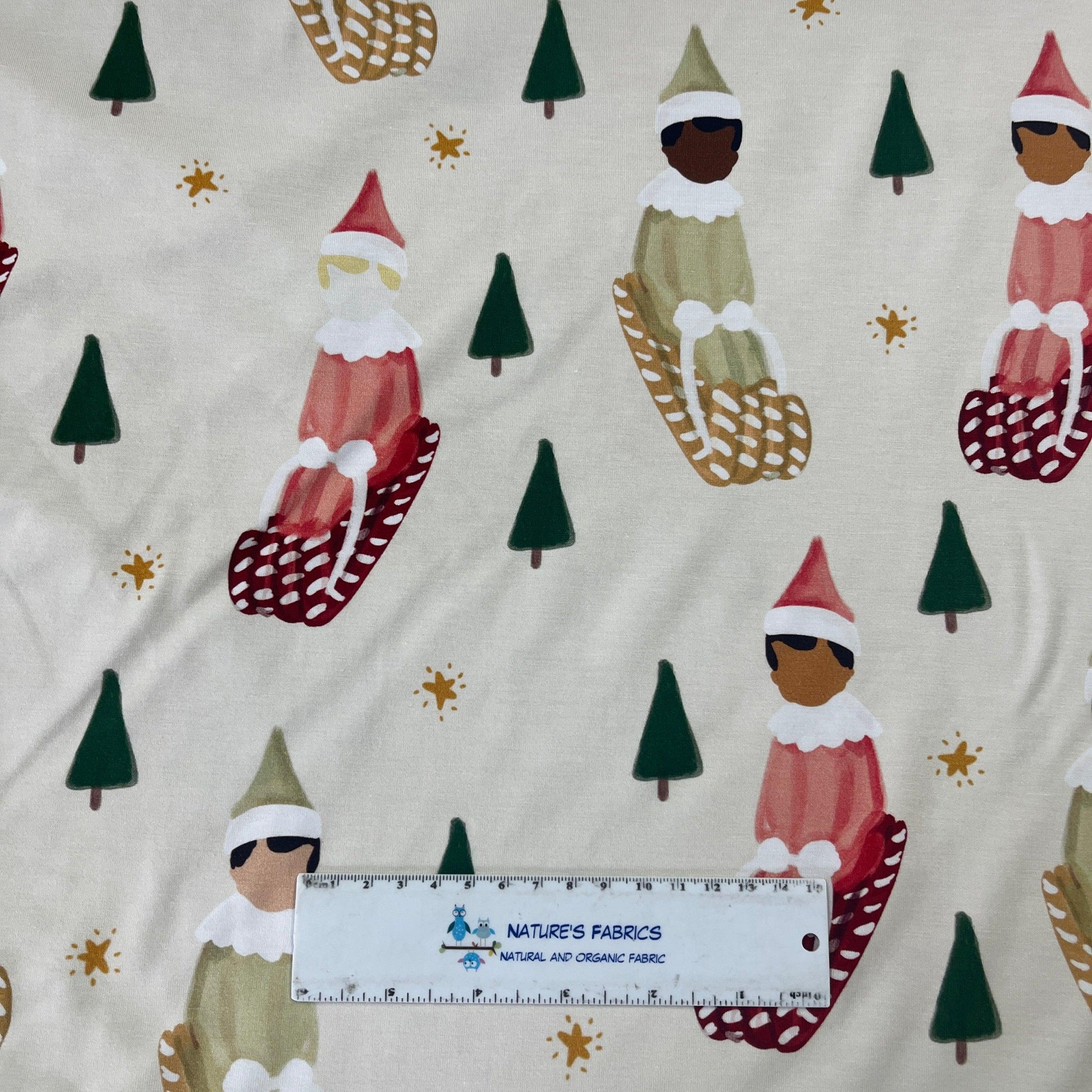 Elf on the Shelf on Bamboo/Spandex Jersey Fabric - Nature's Fabrics