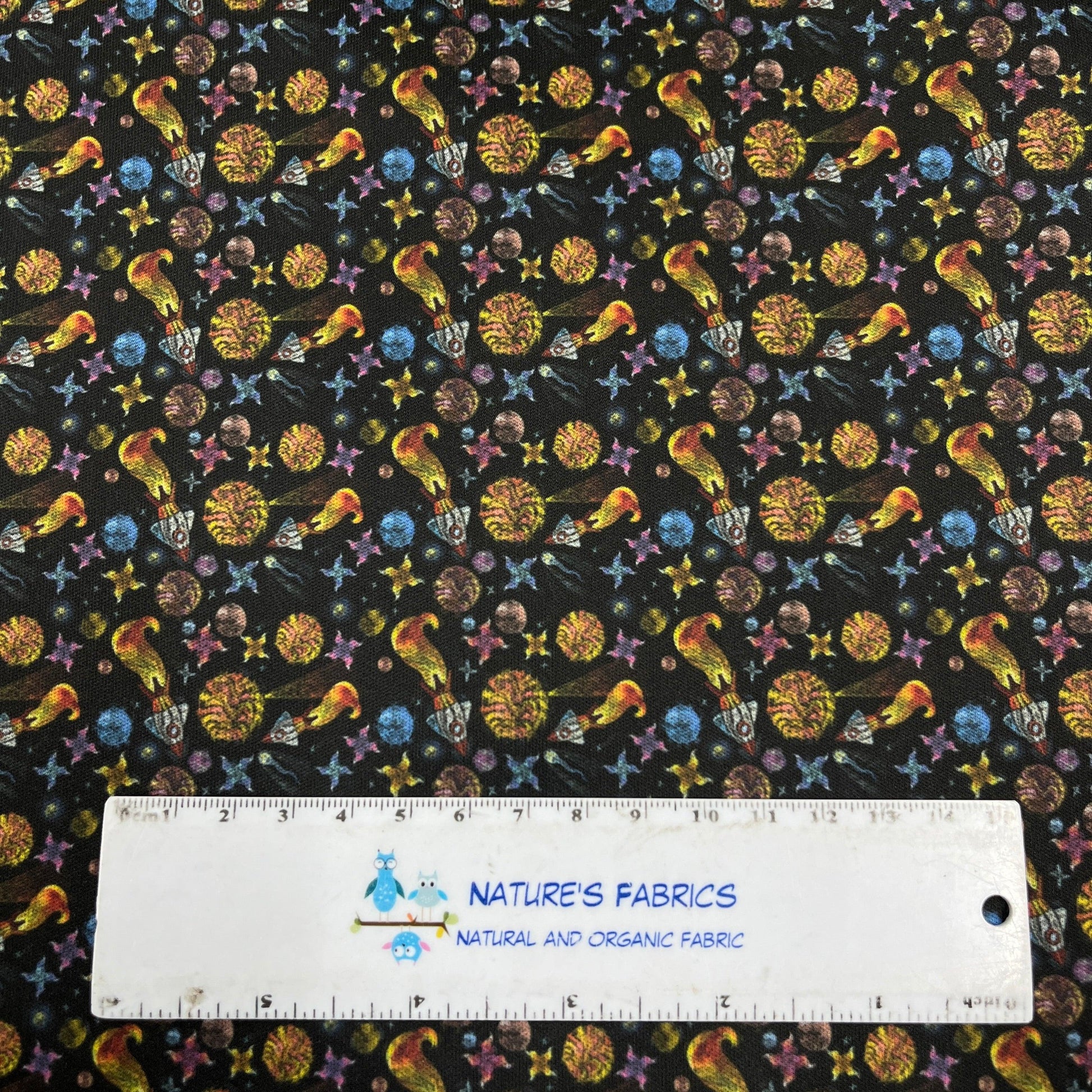 Embroidered Space 1 mil PUL Fabric - Made in the USA - Nature's Fabrics