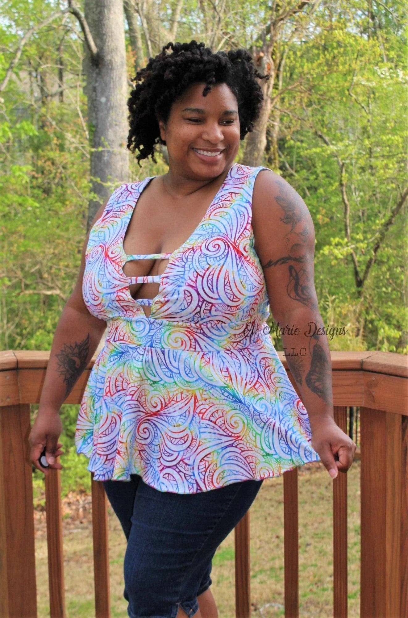 plus size peplum dress pattern Sweetheart Peplum Dress Sewing Pattern: Nyeca XXS-6XL (PDF Pattern)