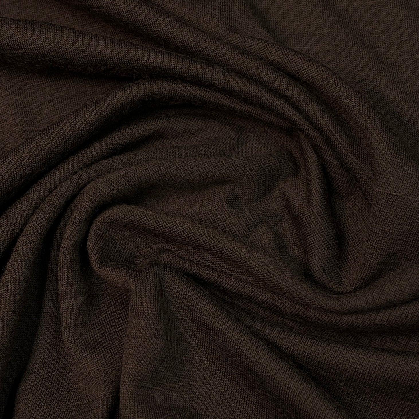 Espresso 100% Washable Merino Wool Jersey Fabric - 200 GSM by Telio - Nature's Fabrics