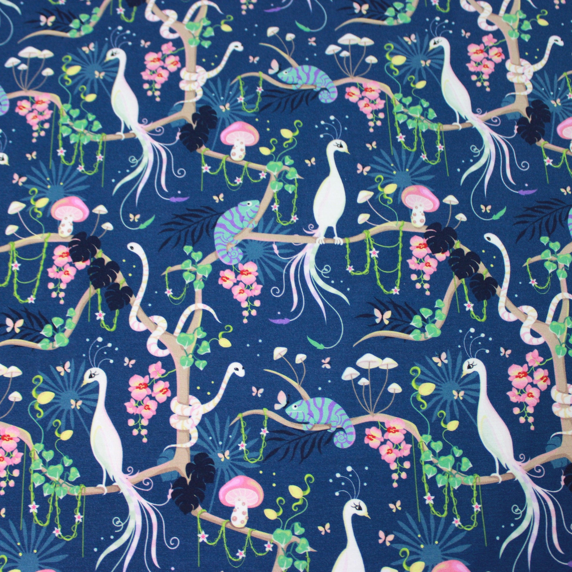 Exotic Creatures on Bamboo/Spandex Jersey Fabric - Nature's Fabrics