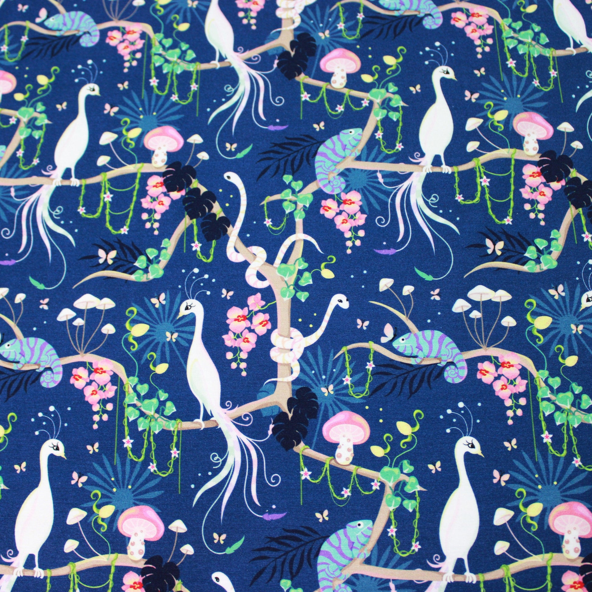 Exotic Creatures on Bamboo/Spandex Jersey Fabric - Nature's Fabrics