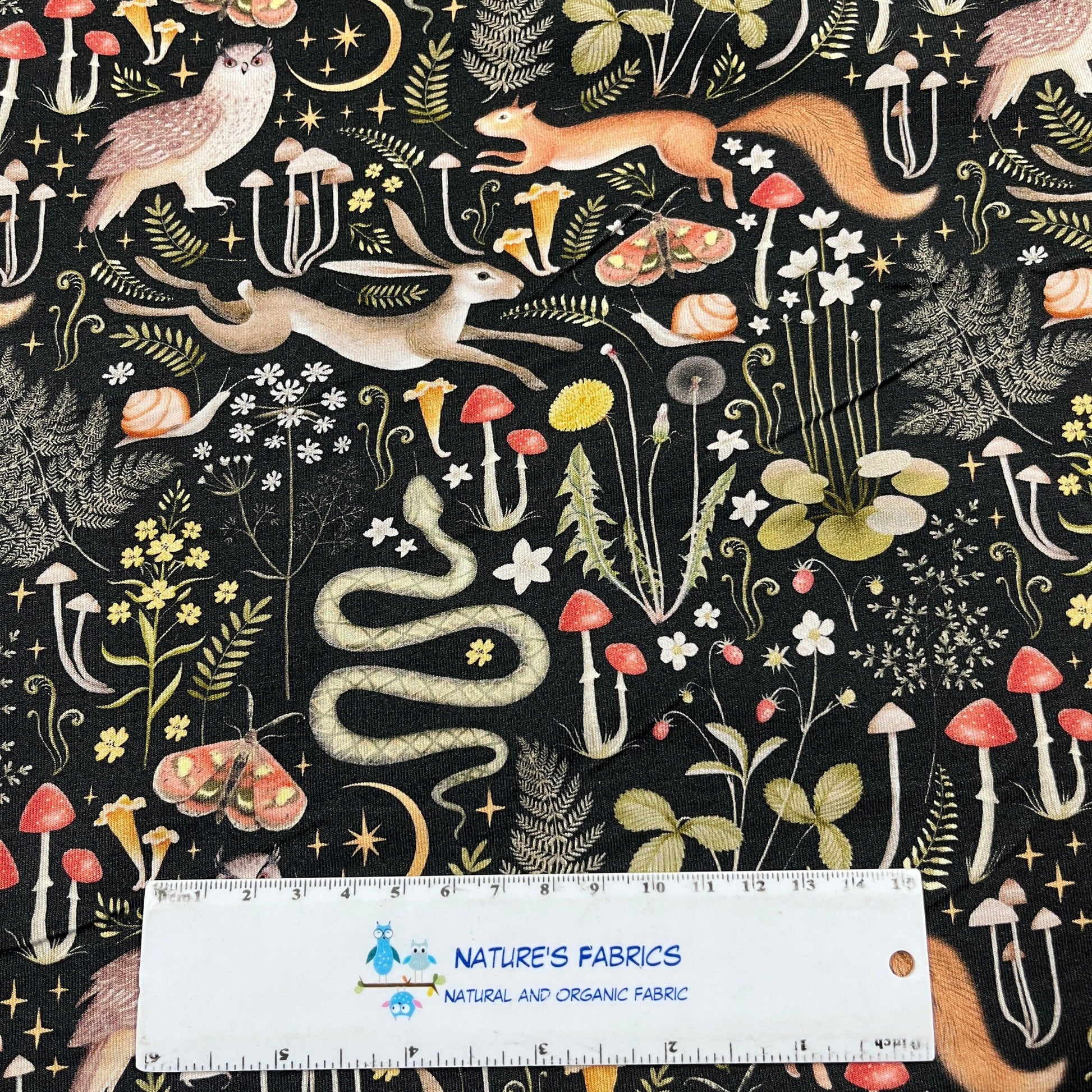 Fairy Forest on Bamboo/Spandex Jersey Fabric - Nature's Fabrics