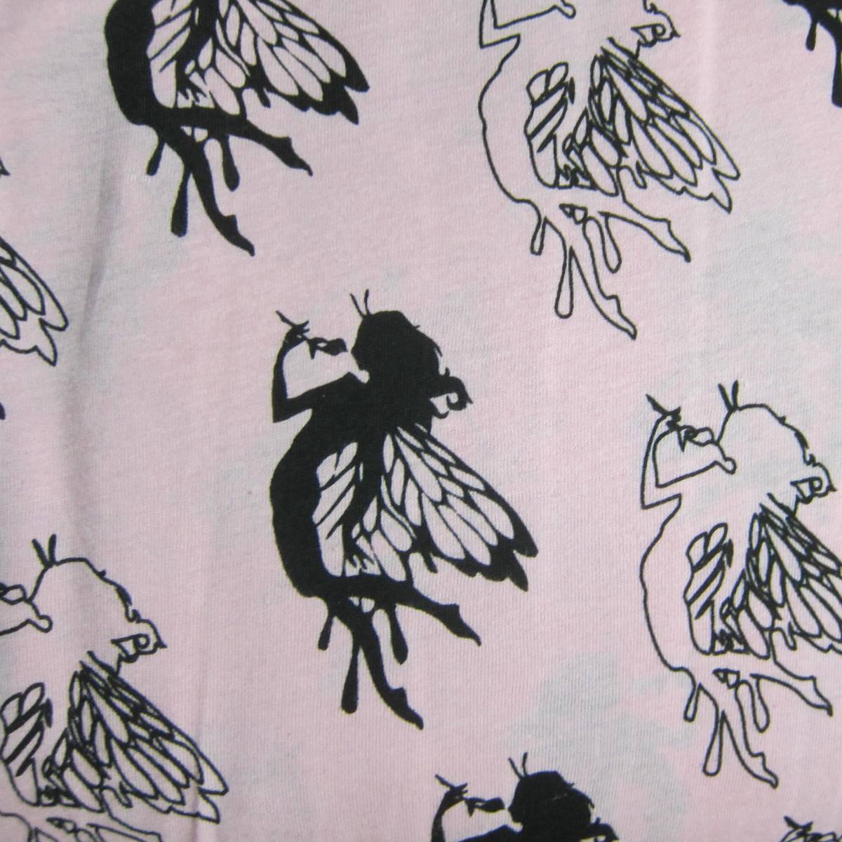 Fairy Outline on Pink Cotton Jersey Fabric - Nature's Fabrics