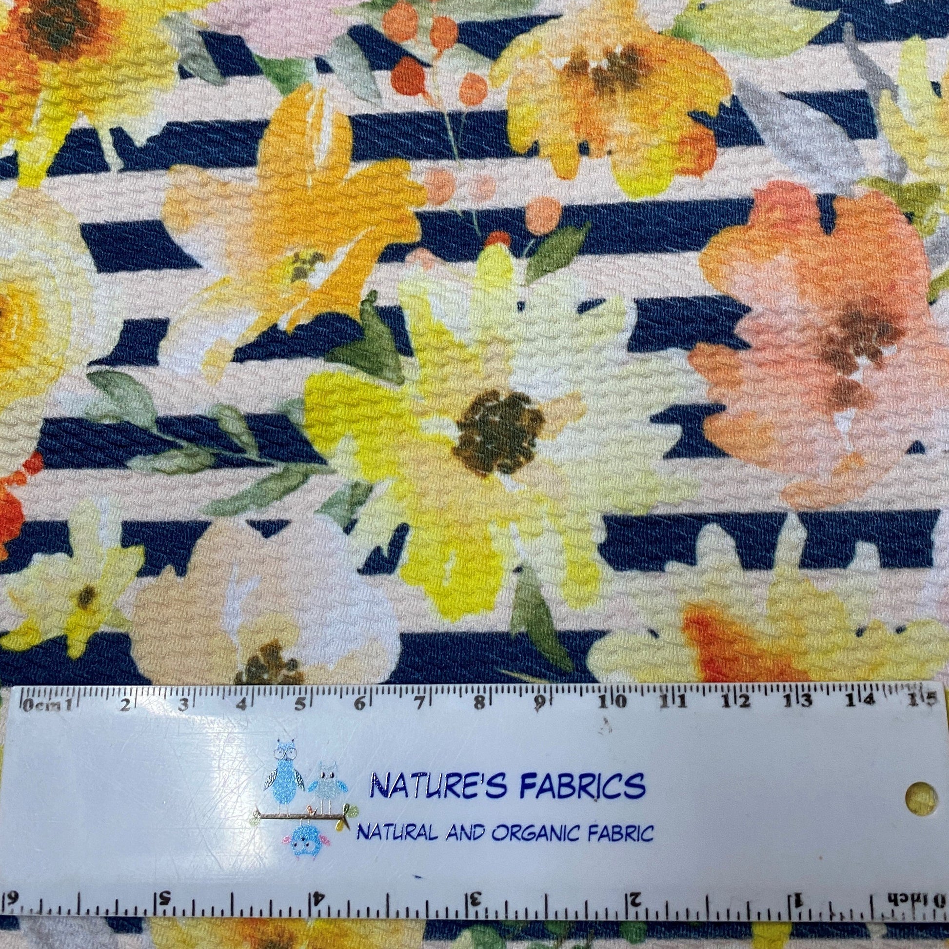 Fall Wildflower Stripes on Bullet Knit - Nature's Fabrics