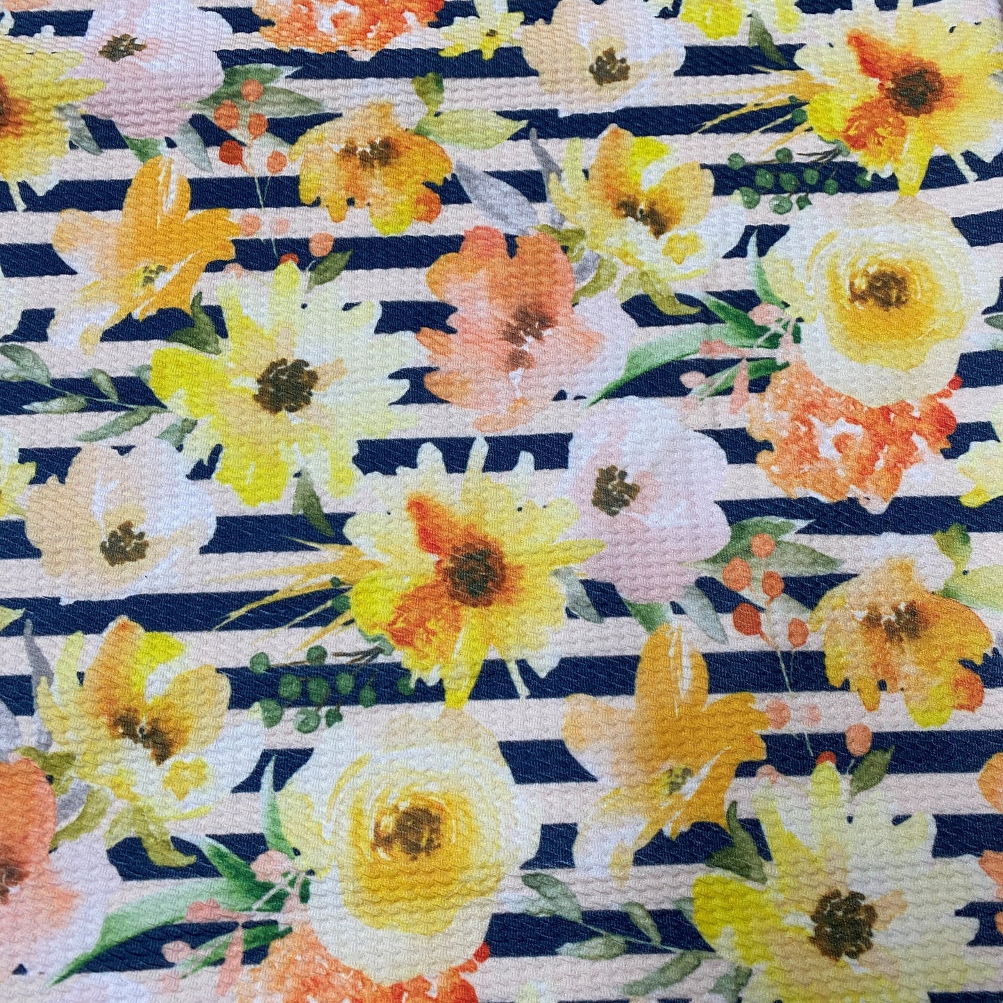 Fall Wildflower Stripes on Bullet Knit - Nature's Fabrics
