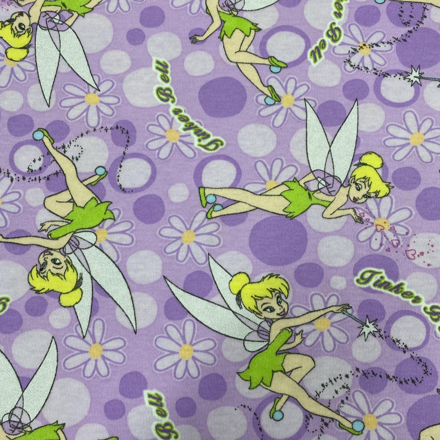 Famous Fairy on Purple Cotton Jersey Fabric - Nature's Fabrics