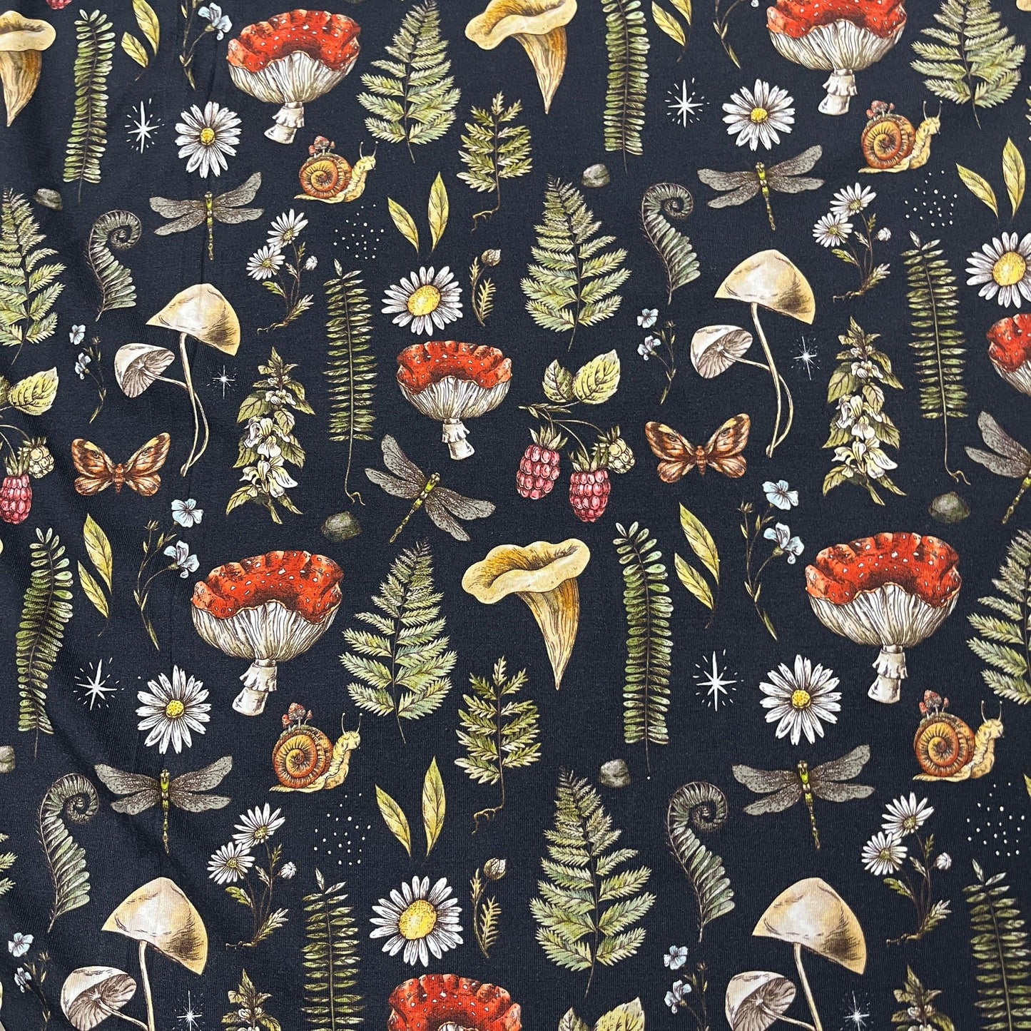 Floral and Fauna on Bamboo/Spandex Jersey Fabric - Nature's Fabrics