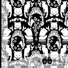 Gates of Pohjola on White and Black Organic Cotton/Spandex Jersey Fabric - Nature's Fabrics