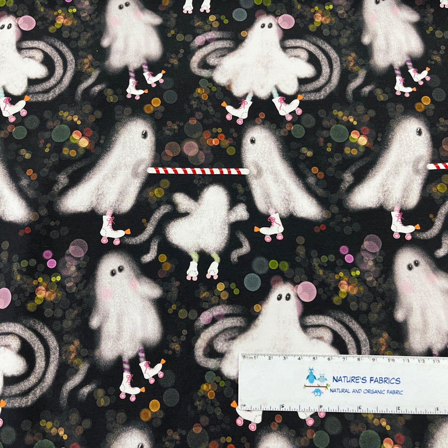 Ghost Skaters on Bamboo/Spandex Jersey Fabric - Nature's Fabrics