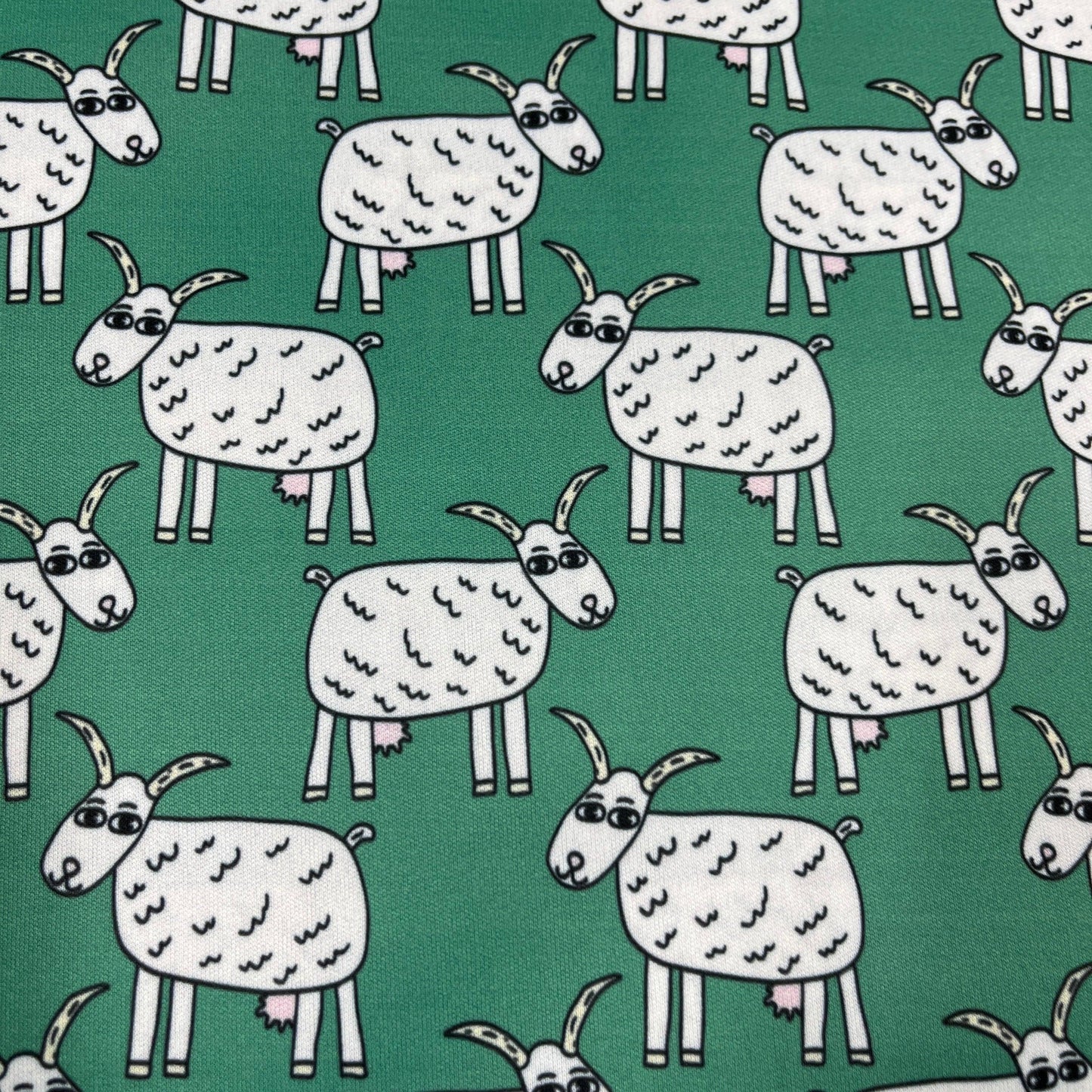 Goats on Green 1 mil PUL Fabric- Made in the USA - Nature's Fabrics