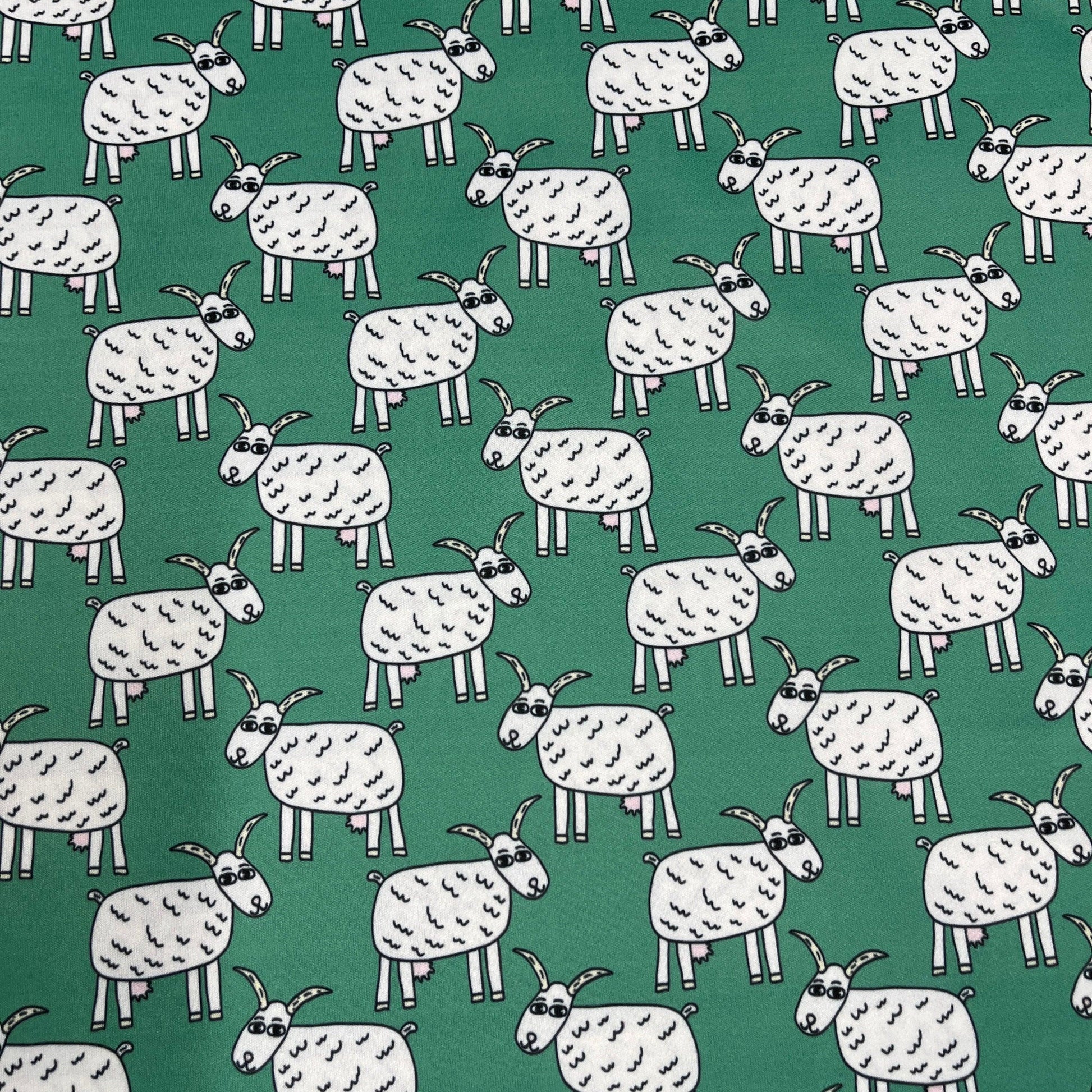 Goats on Green 1 mil PUL Fabric- Made in the USA - Nature's Fabrics