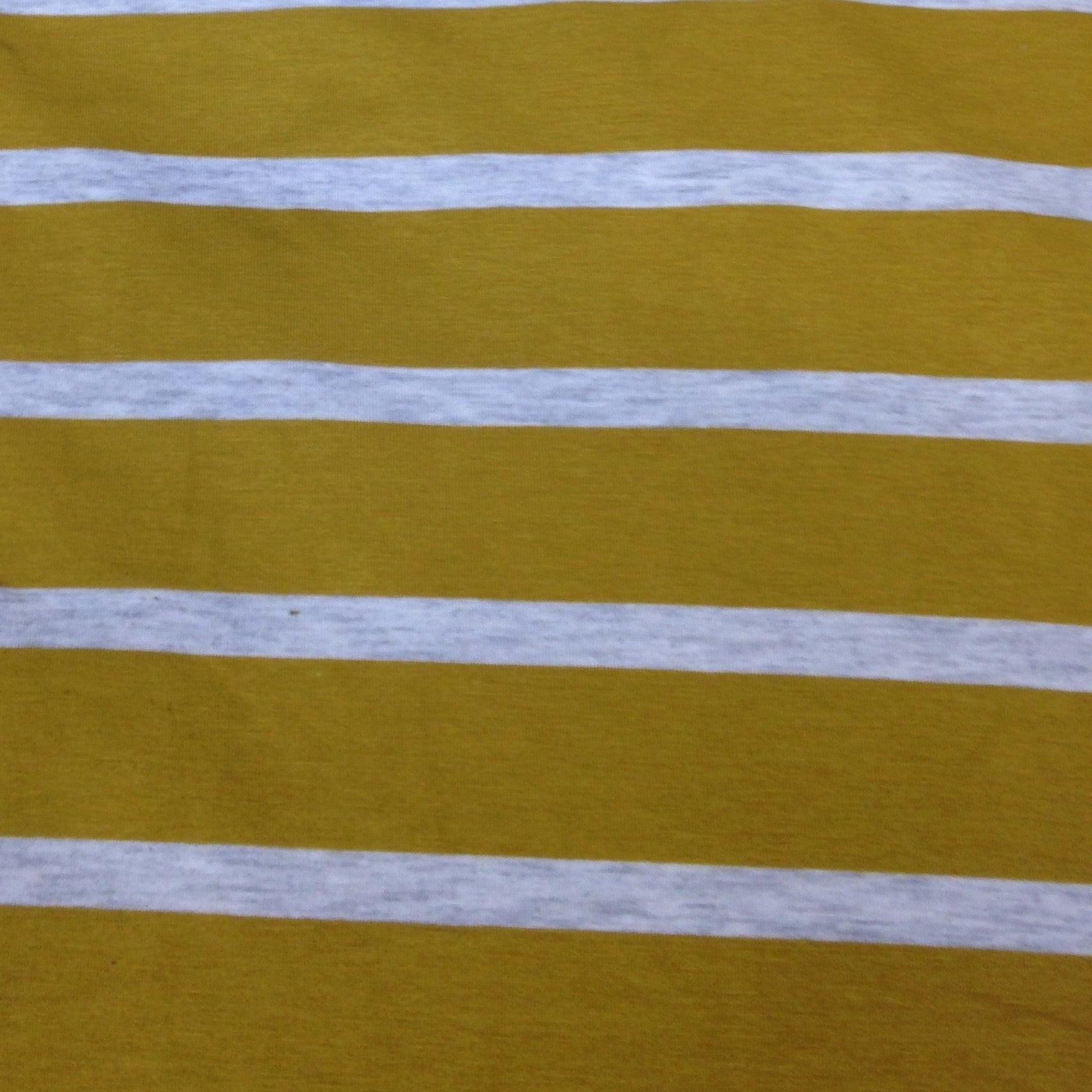 Gold and Gray Stripes on Bamboo/Spandex Jersey 