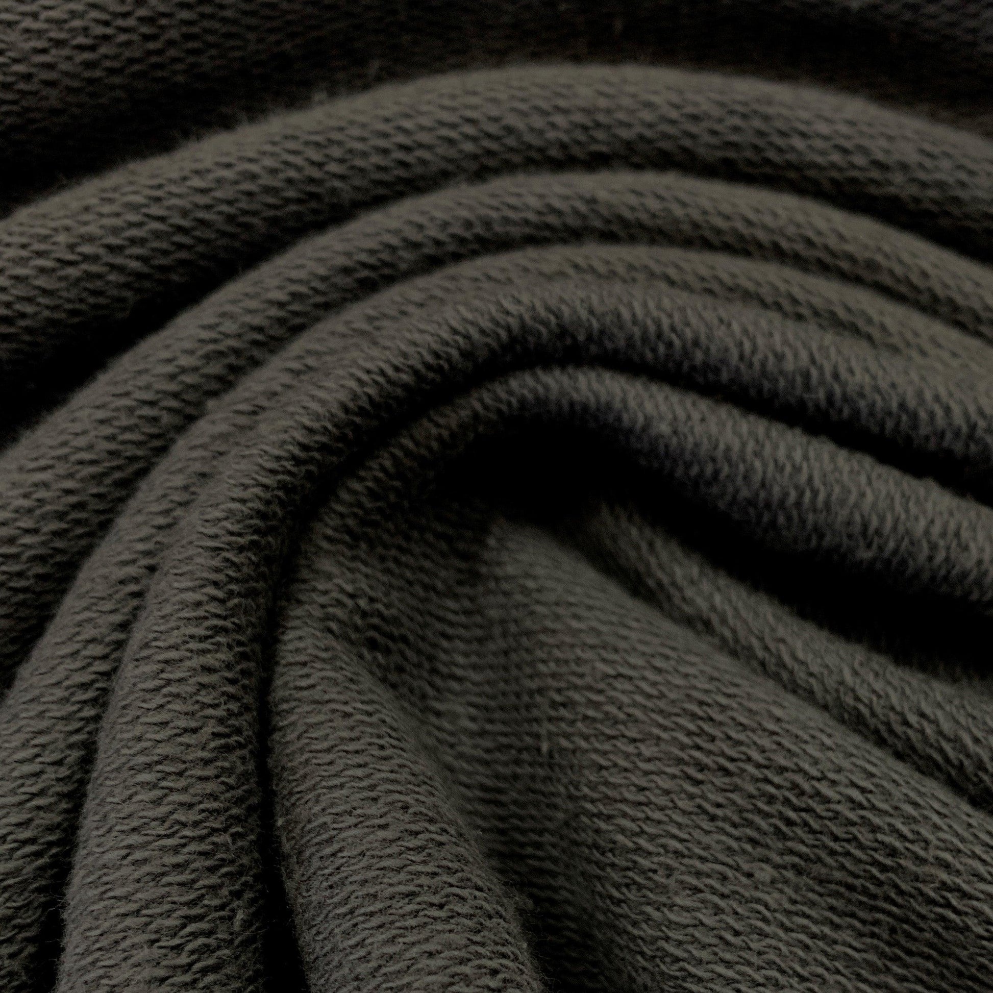 Graphite Medium Weight Organic Cotton French Terry Fabric - Grown in the USA