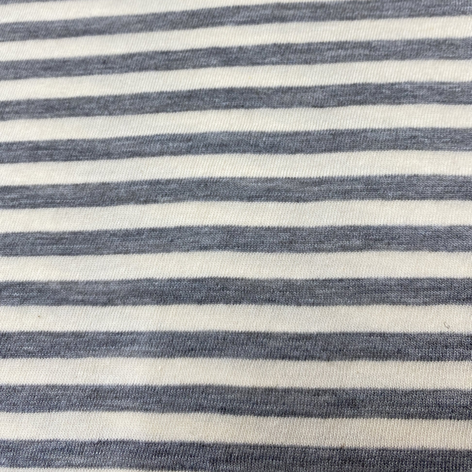 Gray and Natural Stripes on Hemp Jersey - Nature's Fabrics