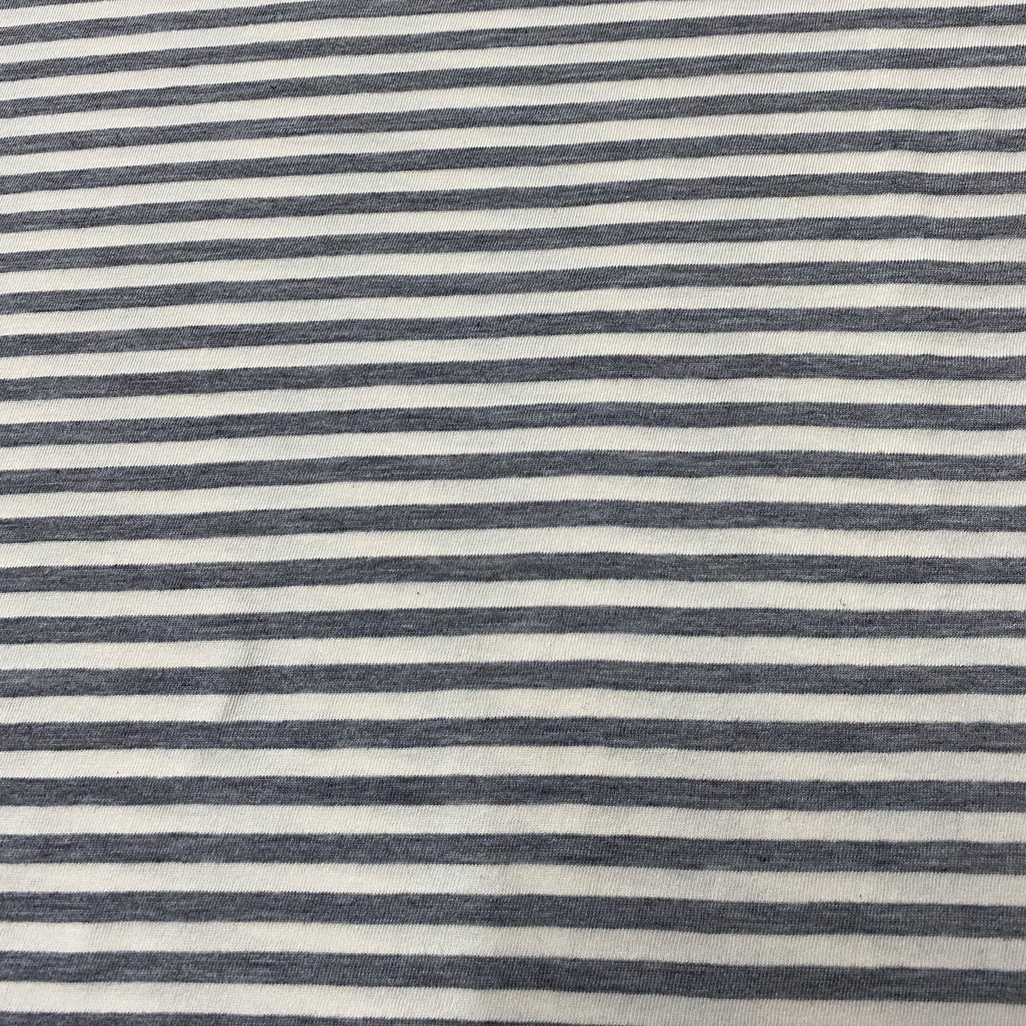 Gray and Natural Stripes on Organic Cotton/Spandex Jersey Fabric - Nature's Fabrics