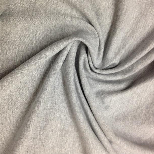 Gray Heather Bamboo/Merino Wool Stretch Fleece Fabric - Nature's Fabrics