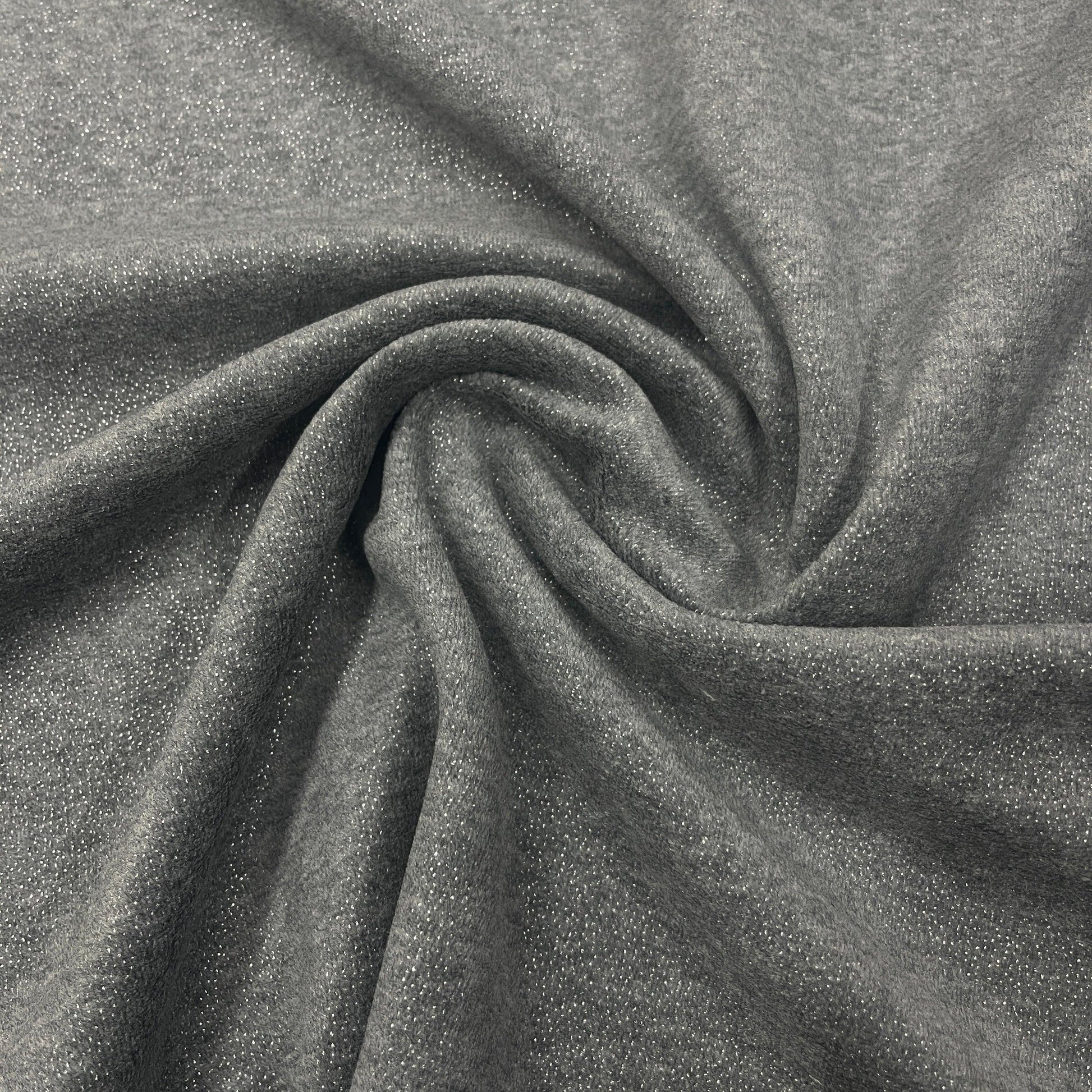 Gray Sparkle Cotton Velour Fabric - Nature's Fabrics