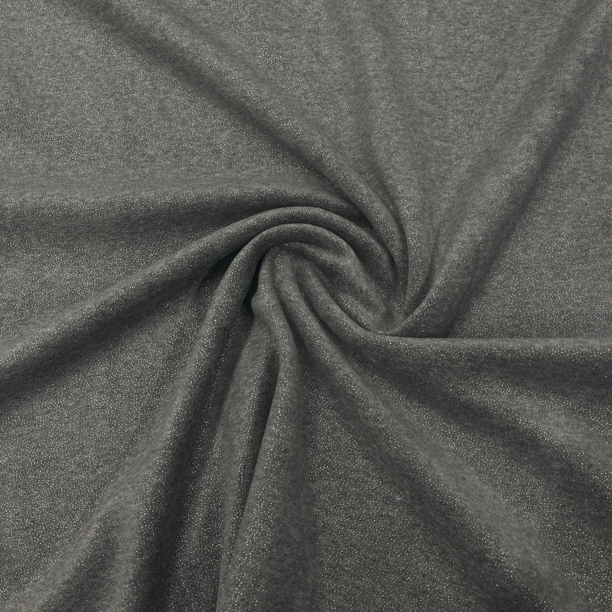 Gray Sparkle Cotton Velour Fabric - Nature's Fabrics