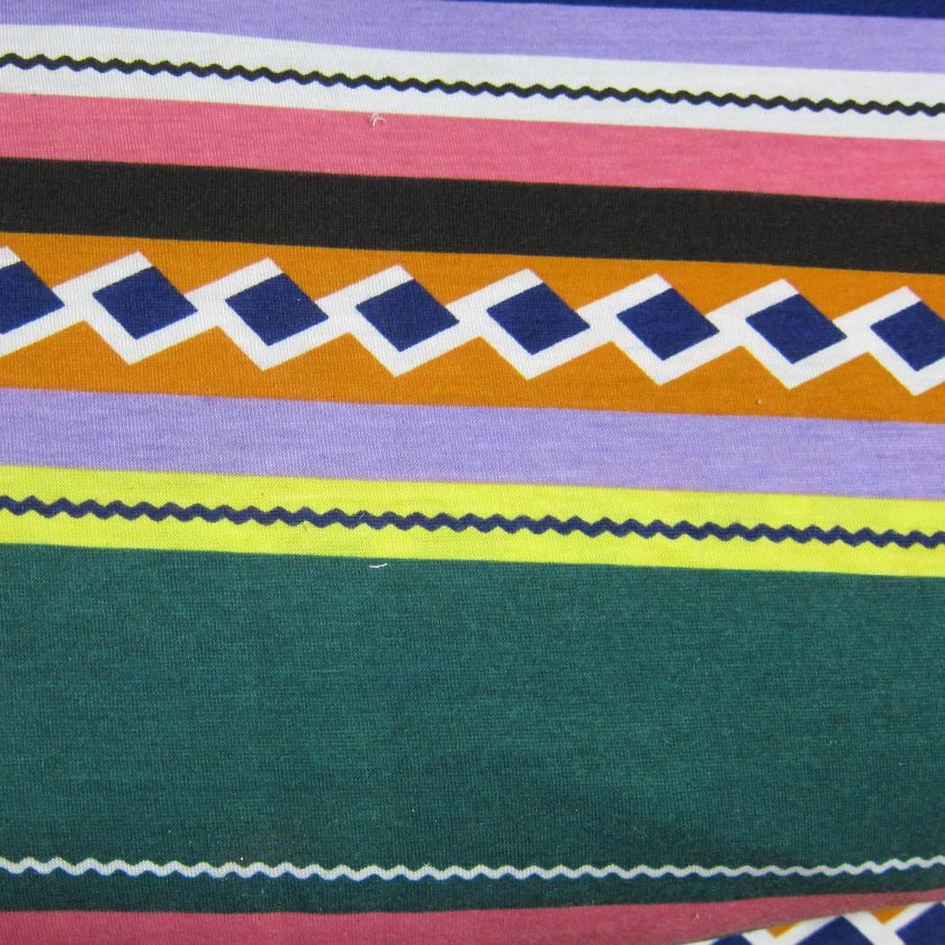 Green and Pink Aztec on Cotton/Spandex Jersey