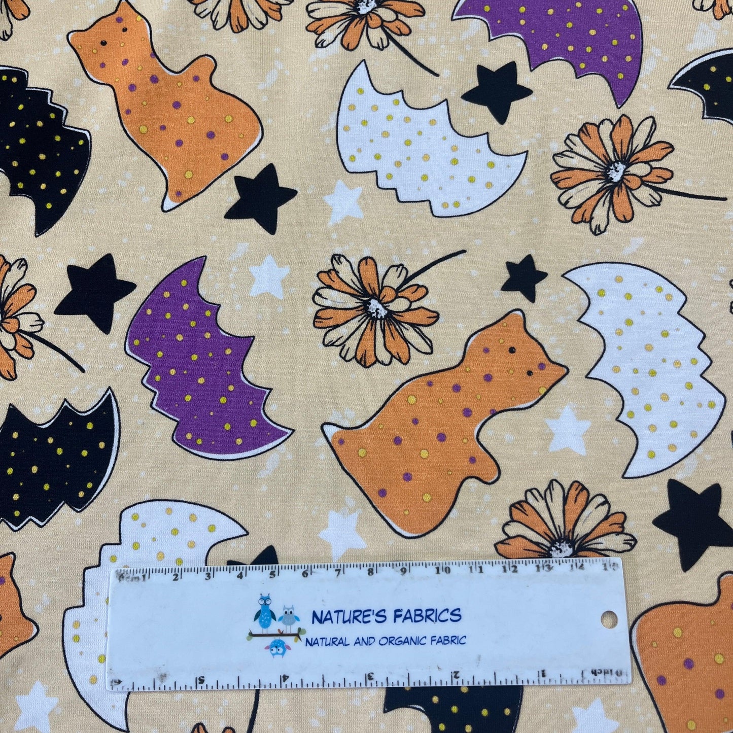 Halloween Cookies on Bamboo/Spandex Jersey Fabric - Nature's Fabrics