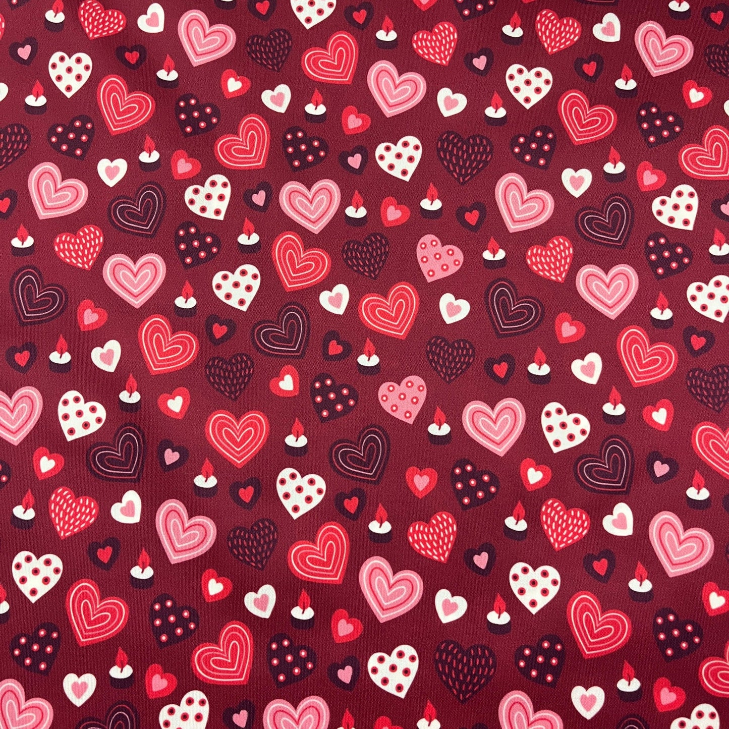 Heart and Candle Toss 1 mil PUL Fabric- Made in the USA - Nature's Fabrics