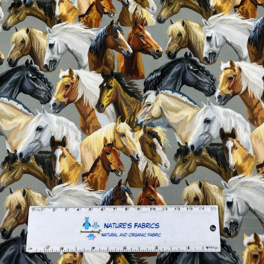 Horse Heads 1 mil PUL Fabric- Made in the USA - Nature's Fabrics