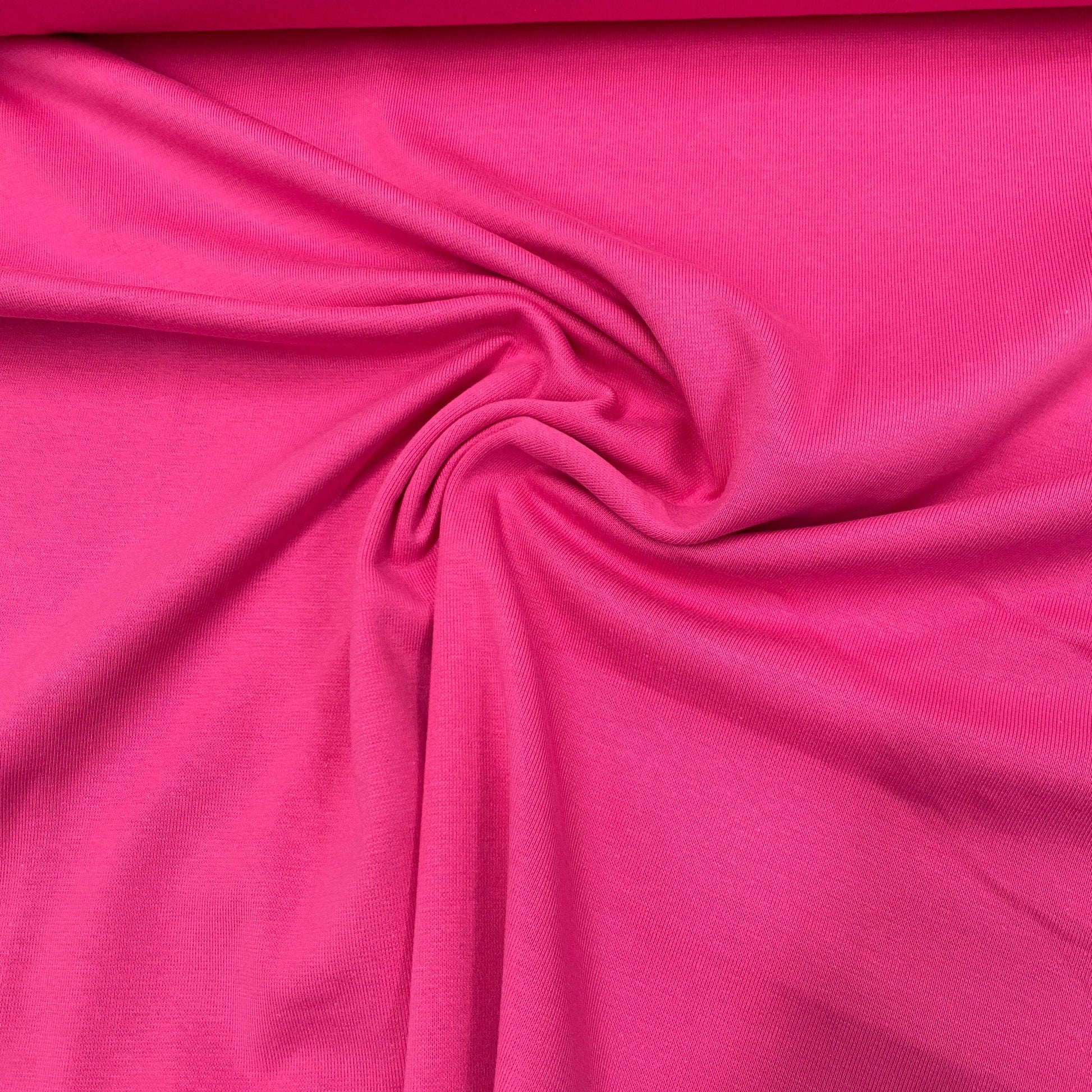 Hot Pink Cotton/Spandex Rib Knit Fabric - Nature's Fabrics