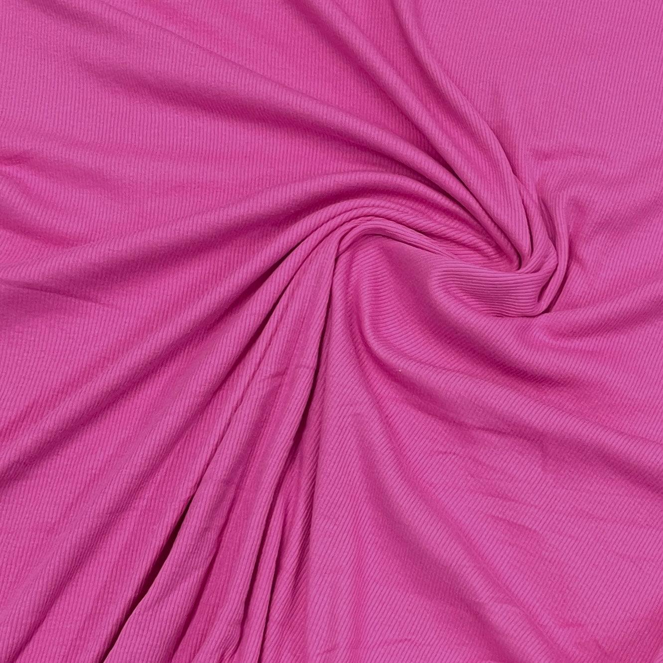 Hot Pink Polyester/Spandex Rib Knit Fabric - 2x2 - Nature's Fabrics