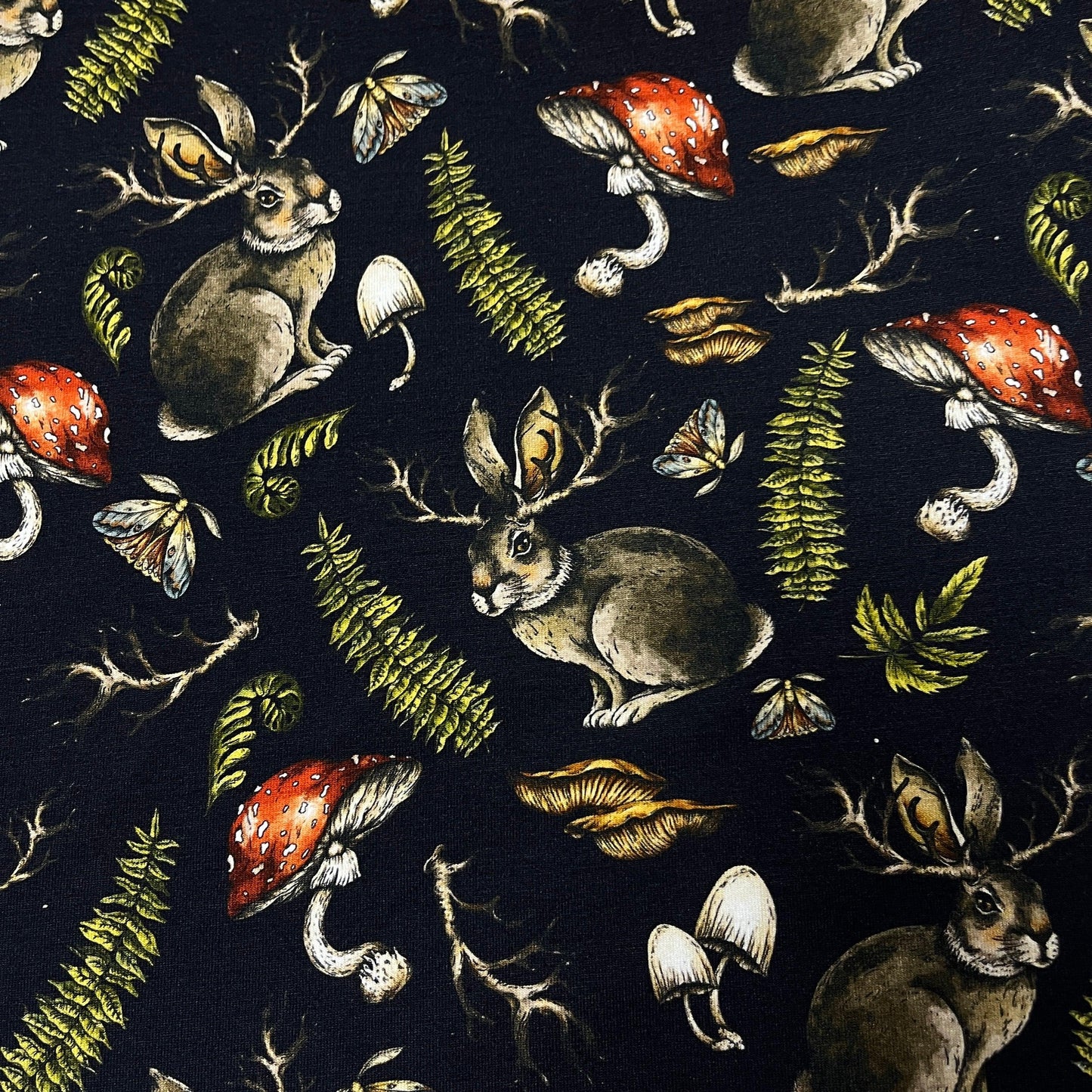 Jackalope on Bamboo/Spandex Jersey Fabric - Nature's Fabrics