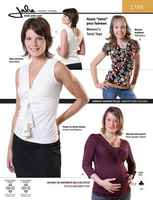 Jalie Sewing Pattern 2788 Twist Top - Nature's Fabrics