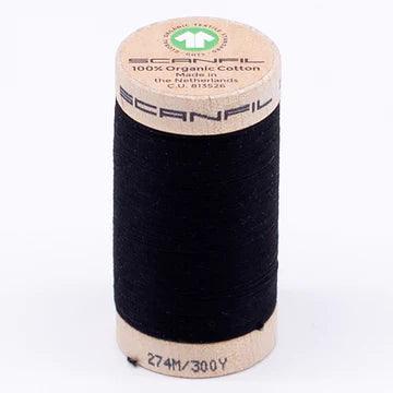 Jet Black Organic Cotton Sewing Thread-4808 - Nature's Fabrics