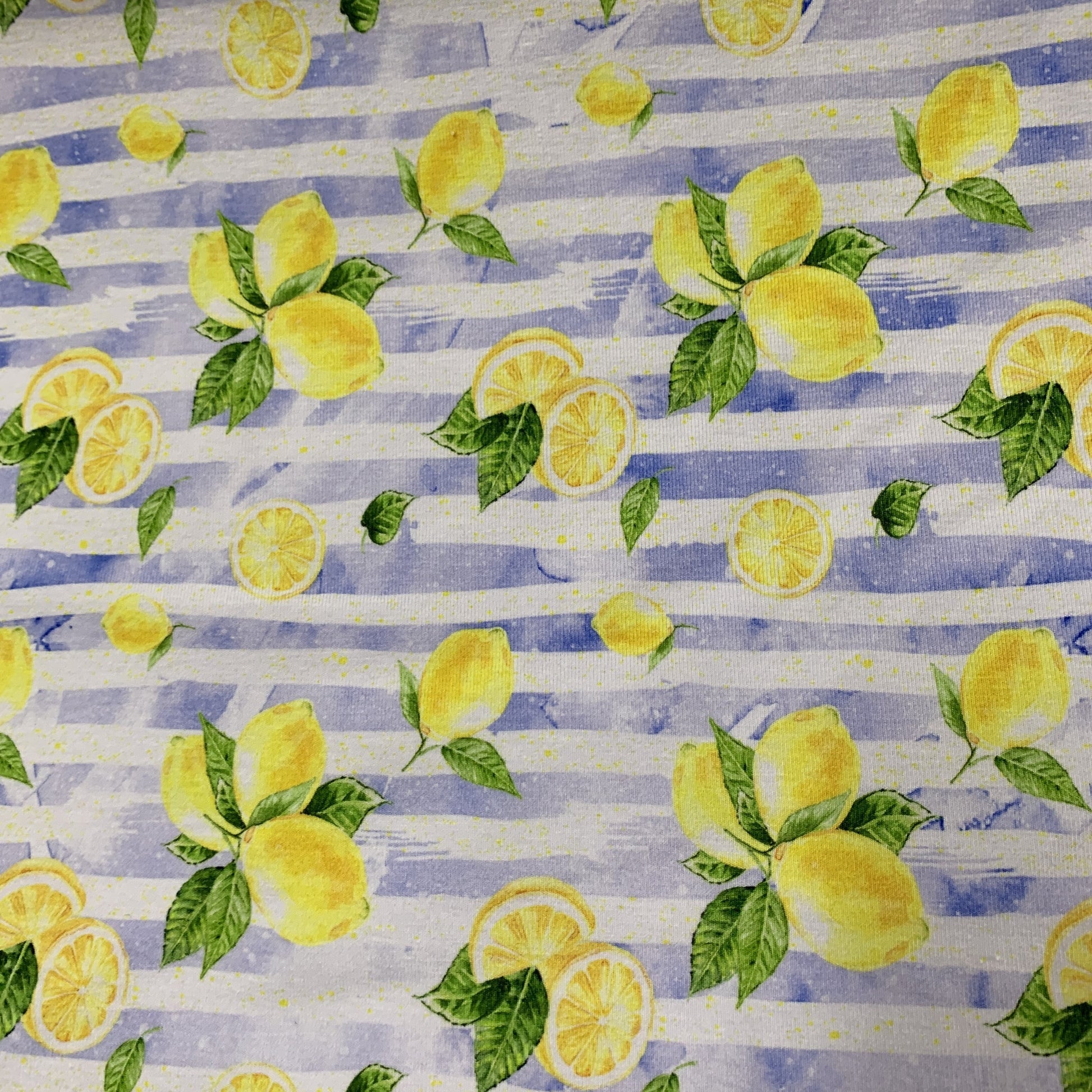 Lemon Stripes on Bamboo/Spandex Jersey - Nature's Fabrics