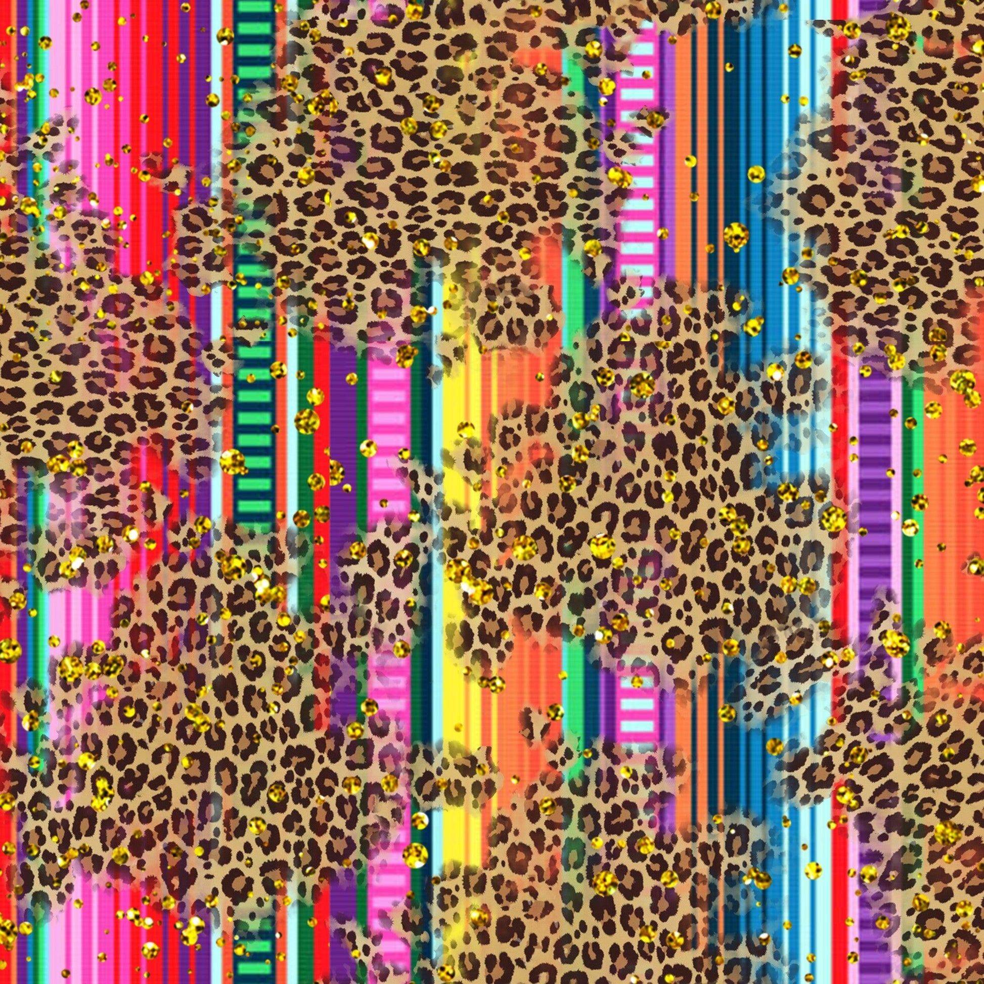 Leopard on Striped Bamboo/Spandex Jersey Fabric - Nature's Fabrics