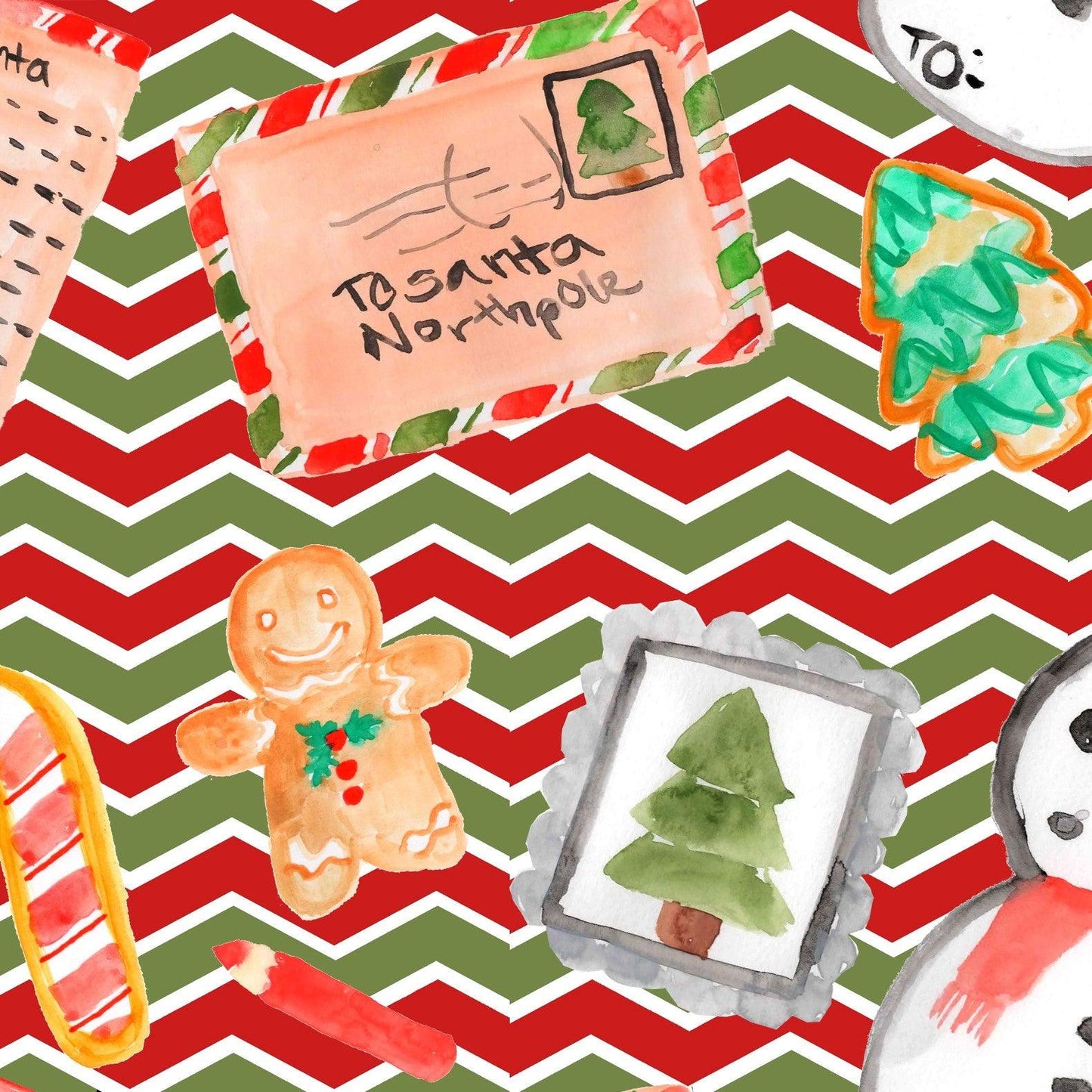 Letters to Santa on Bamboo/Spandex Jersey Fabric - Nature's Fabrics