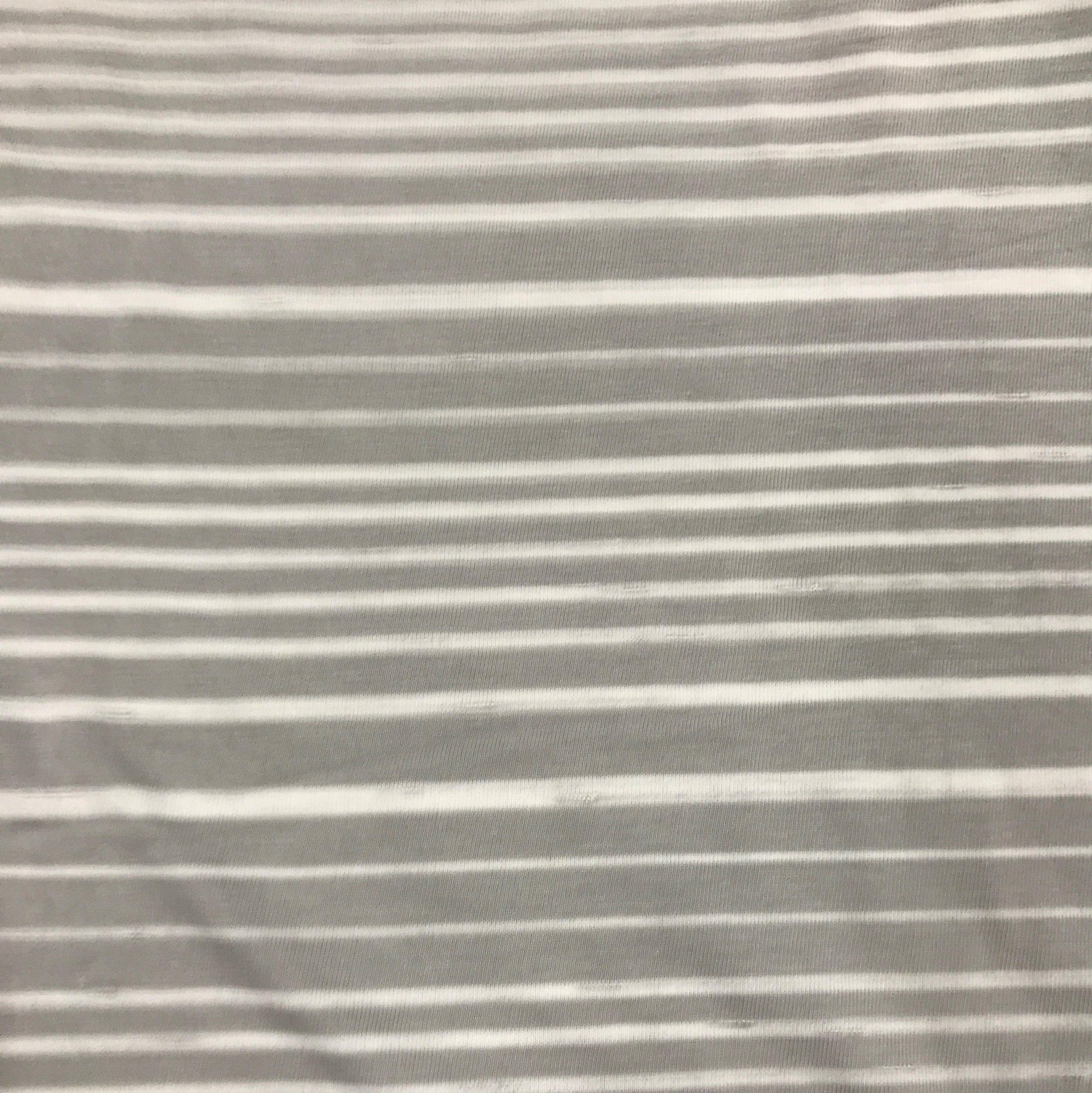 Light Gray and White Stripes on Bamboo/Spandex Jersey 