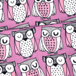 Light Pink Parliament on Lilac Organic Cotton/Spandex Jersey Fabric - Nature's Fabrics
