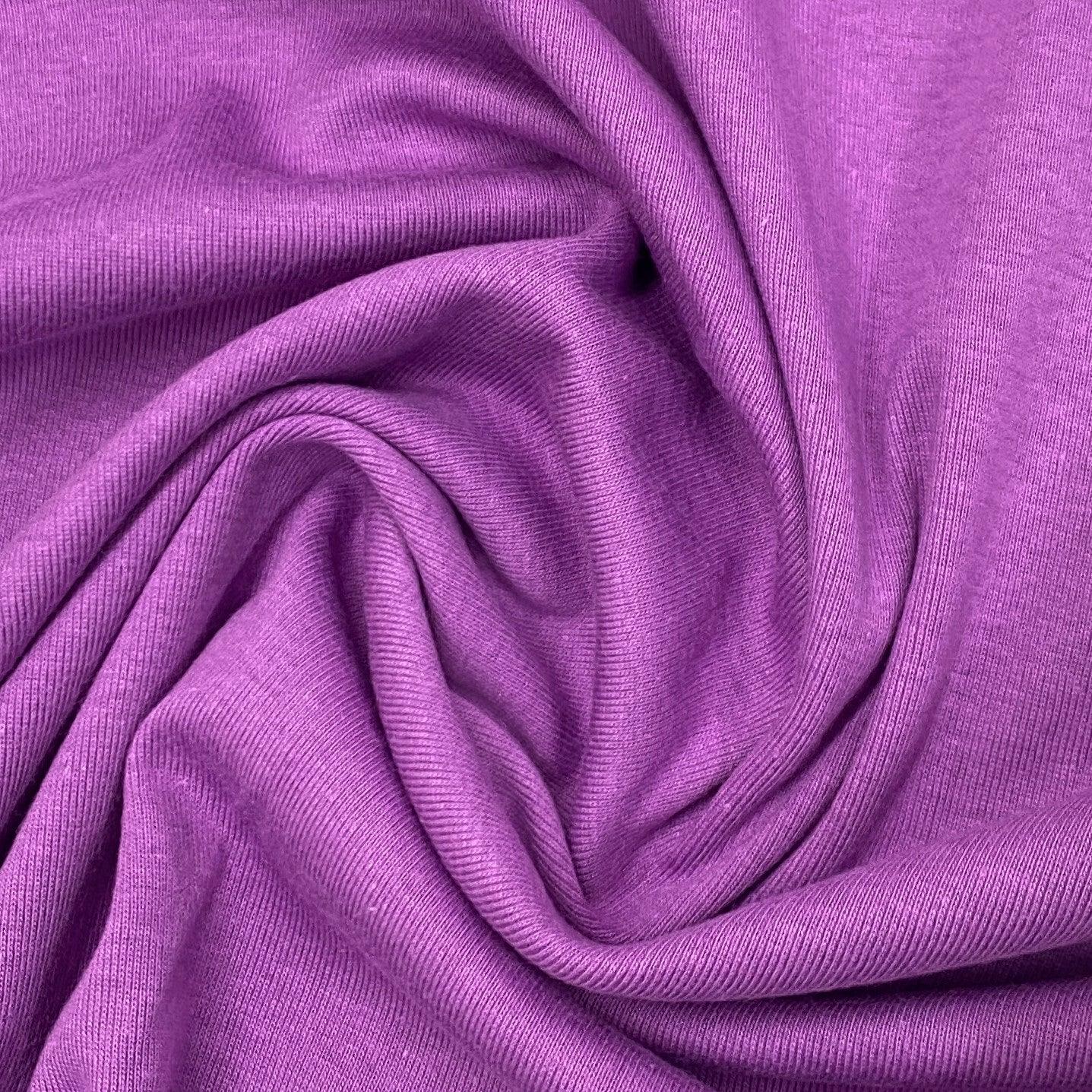 Light Plum Organic Cotton Rib Knit Fabric - Nature's Fabrics