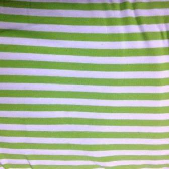 Lime and White Stripes on Cotton/Spandex Jersey