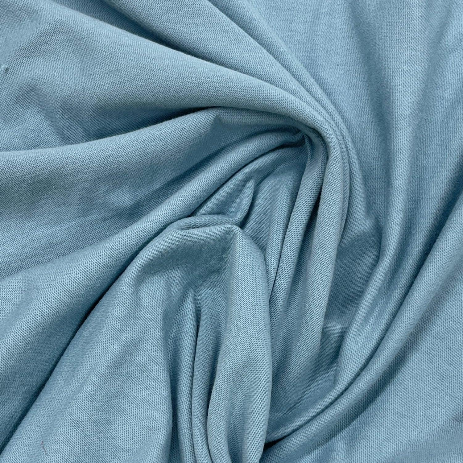 Medium Blue Organic Cotton Jersey Fabric - Nature's Fabrics