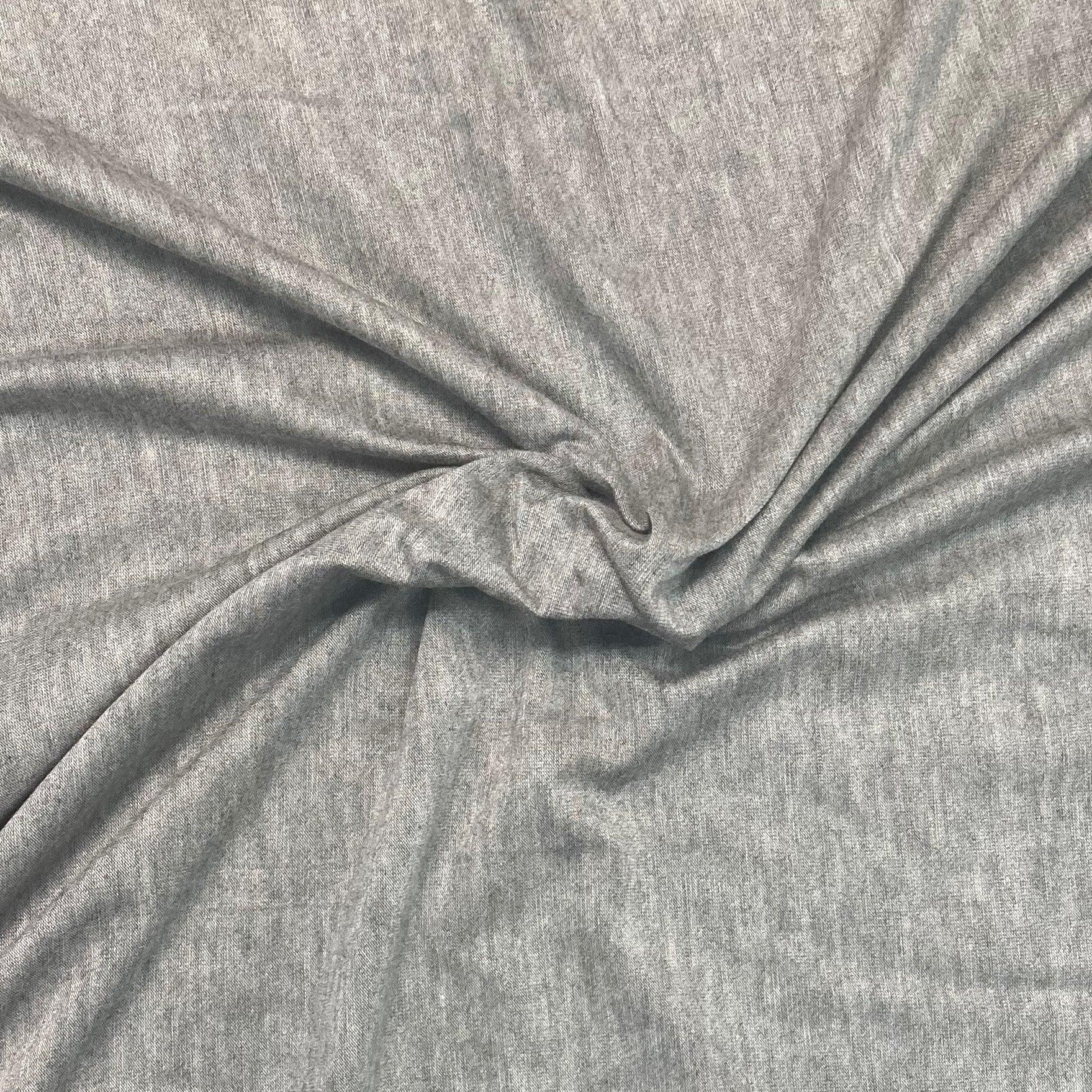 Medium Gray Heather Bamboo/Spandex Jersey Fabric - 200 GSM - Nature's Fabrics