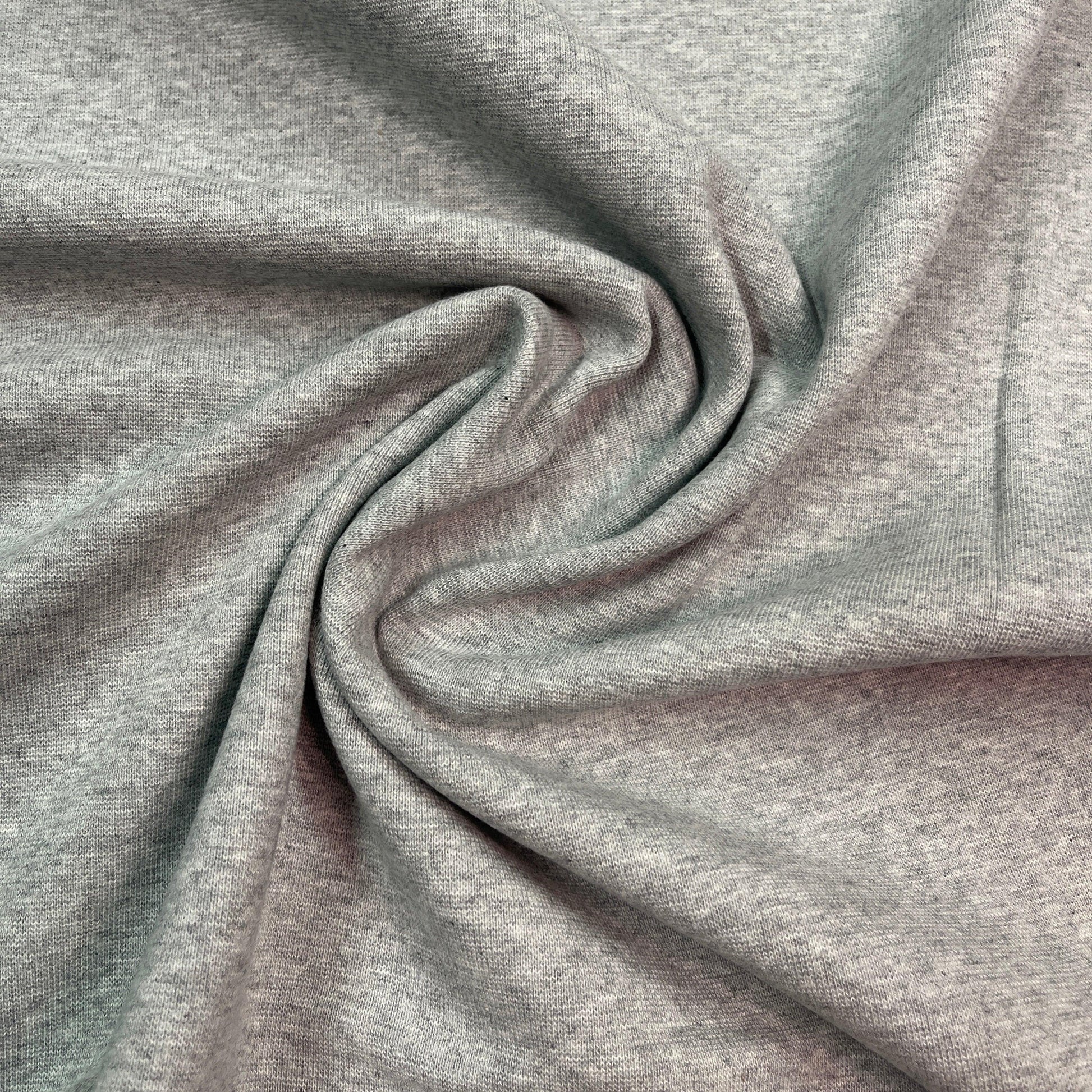 Medium Gray Heather Cotton/Spandex Rib Knit Fabric - Nature's Fabrics