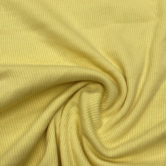 Medium Yellow Cotton Rib Knit Fabric - 2x1 - Nature's Fabrics
