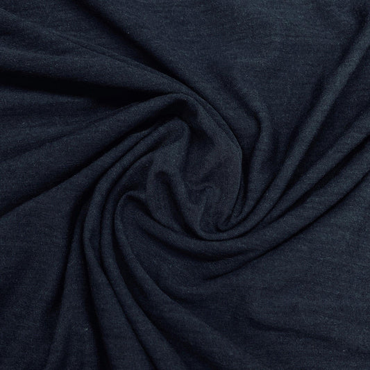 Midnight Navy Superfine Merino Wool Jersey Fabric - Nature's Fabrics