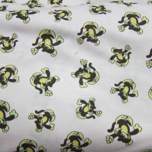 Monkey's on Pink Cotton Jersey Fabric - Nature's Fabrics