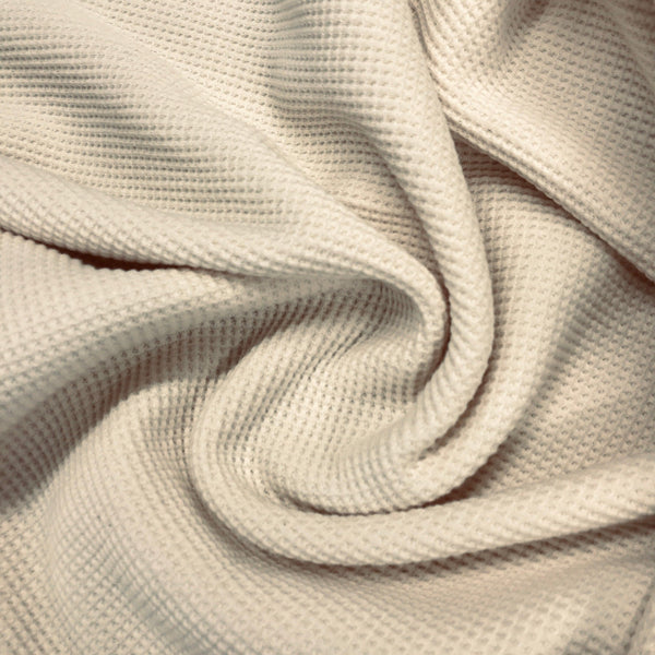 Organic Cotton Waffle / Thermal - Natural White 200 gsm Organic Cotton Waffle / Thermal - Natural White 200 gsm