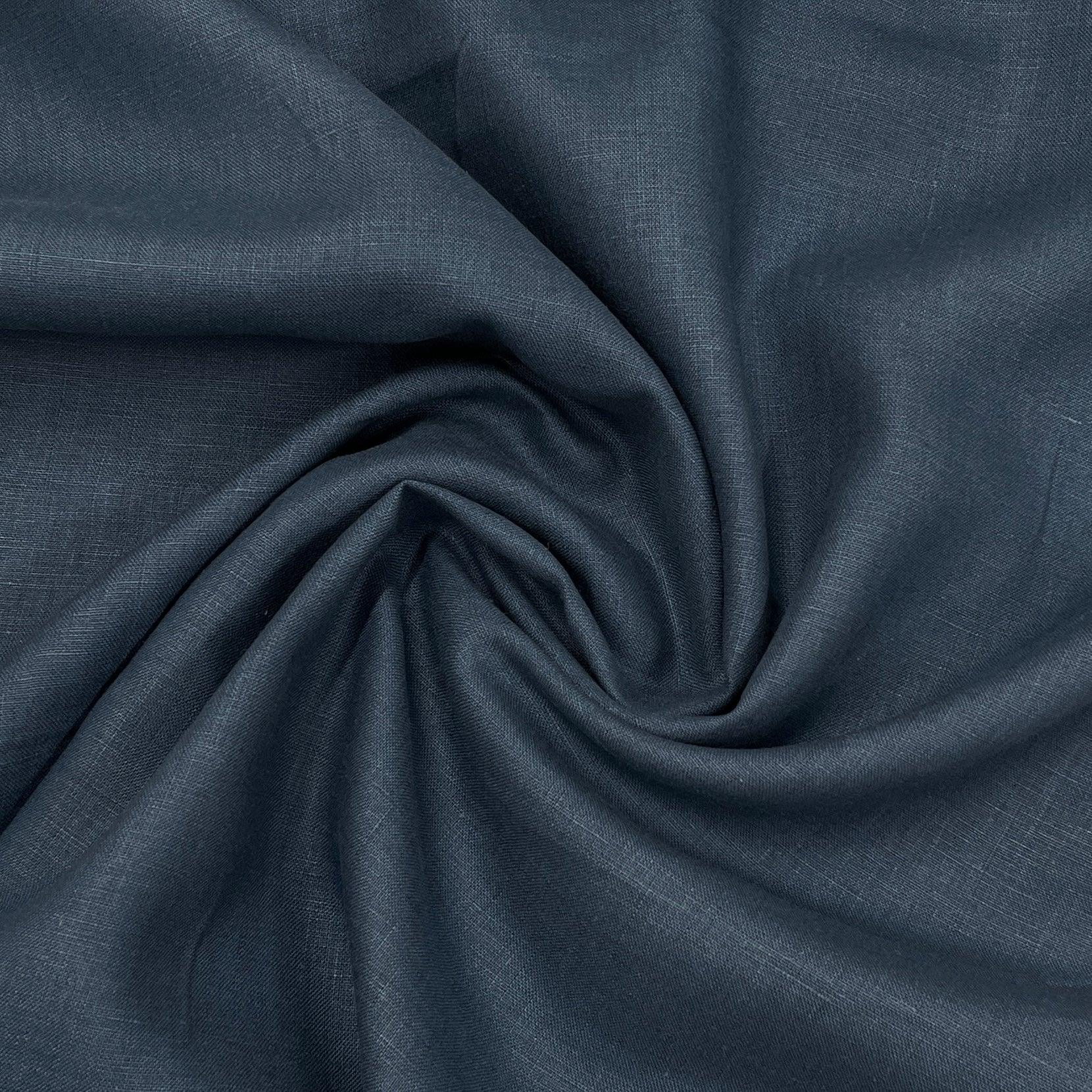 Navy Linen Woven Fabric - 200 GSM - Nature's Fabrics
